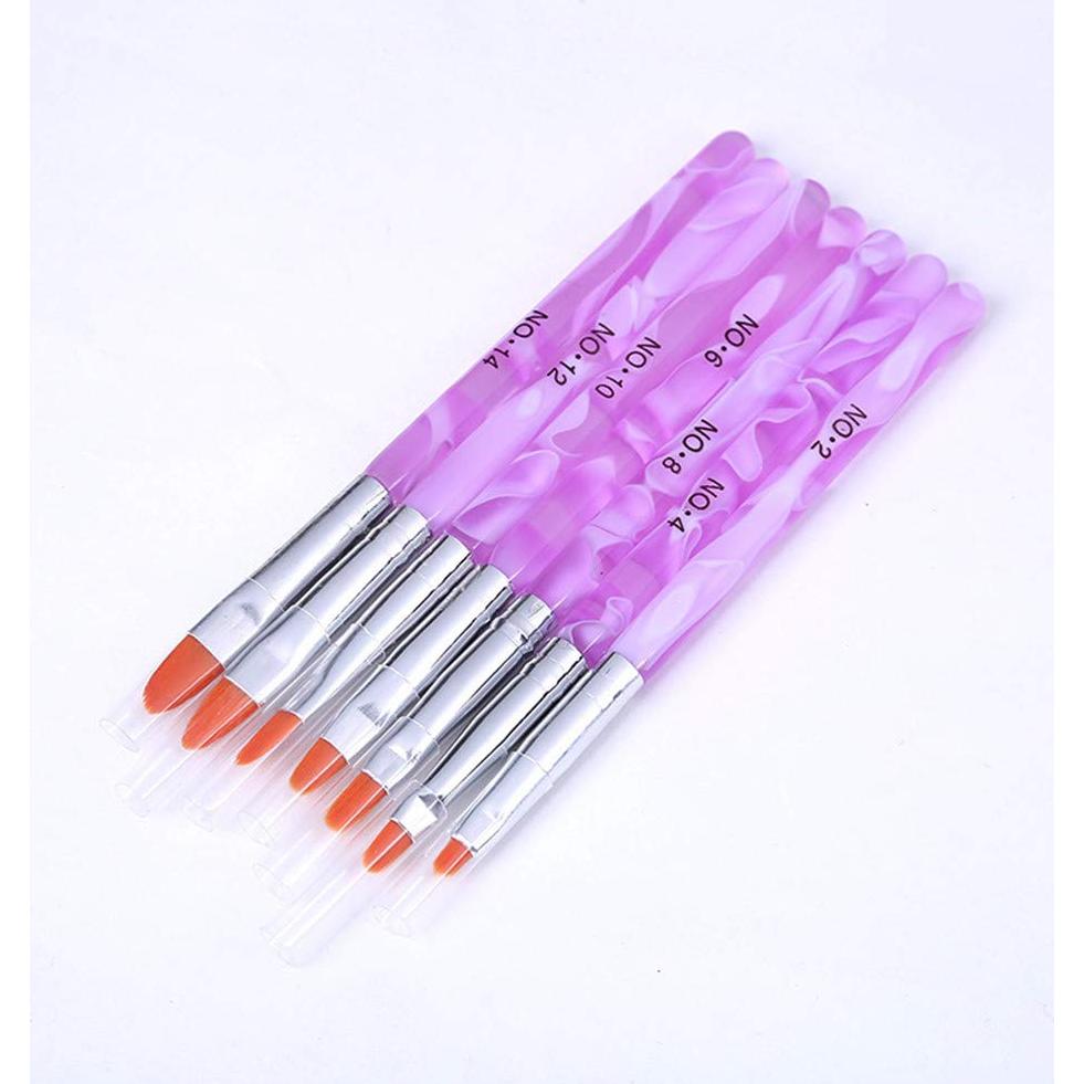 Set de 7 Pinceles de Uñas Acrílicas FULINJOY - Detalle UV Gel