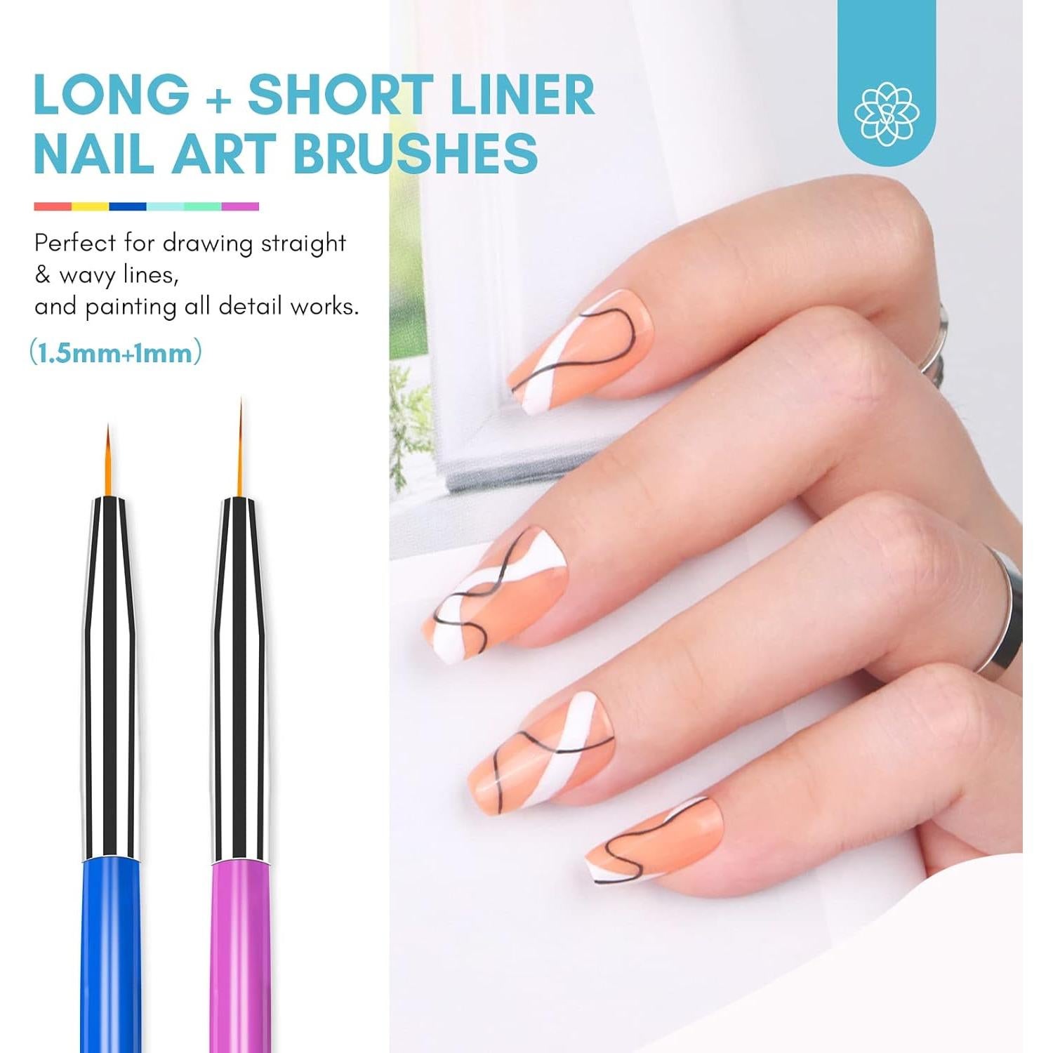 Juego de Pinceles para Arte de Uñas SAVILAND 6 Piezas