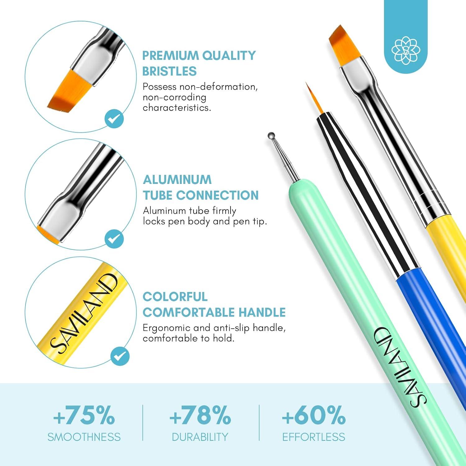 Juego de Pinceles para Arte de Uñas SAVILAND 6 Piezas