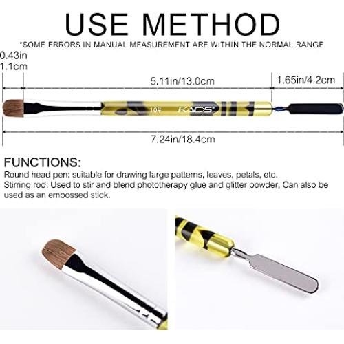 Pincel Kolinsky KADS 10 para Manicura Francesa y Arte de Uñas