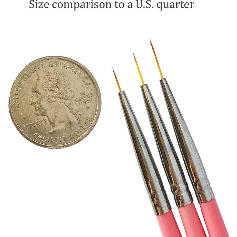 Juego de Pinceles para Arte de Uñas Winstonia 3 Piezas