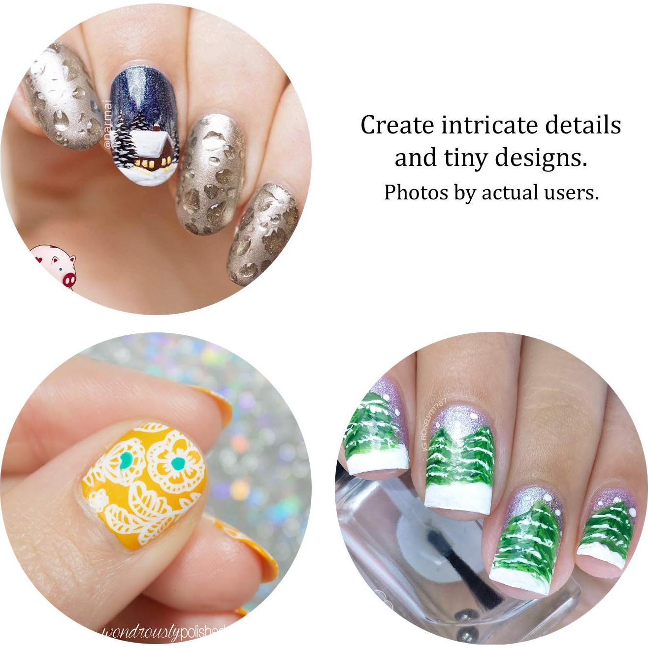 Juego de Pinceles para Arte de Uñas Winstonia 3 Piezas