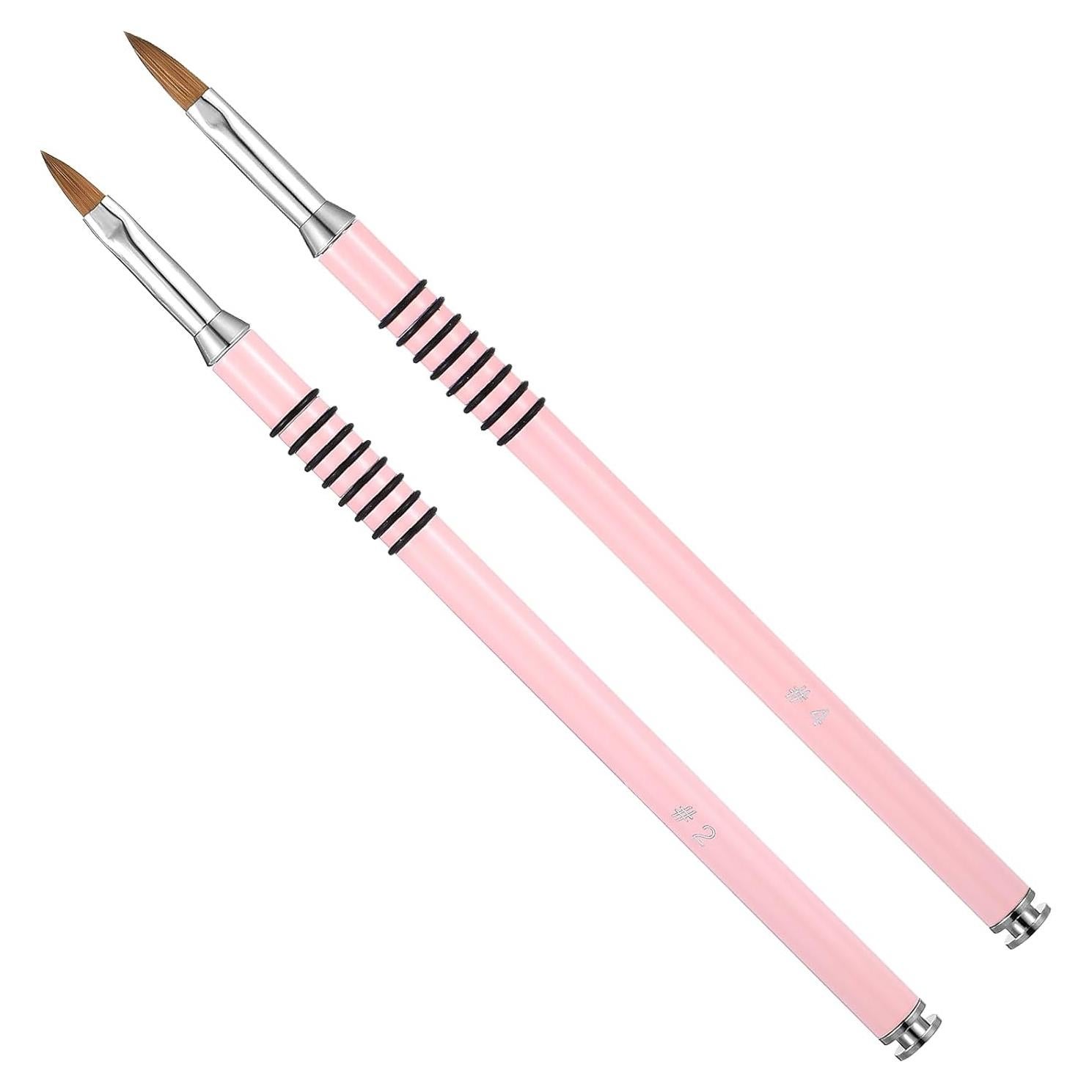 Juego de Pinceles de Uñas Acrílico Prasacco 3D Rosa