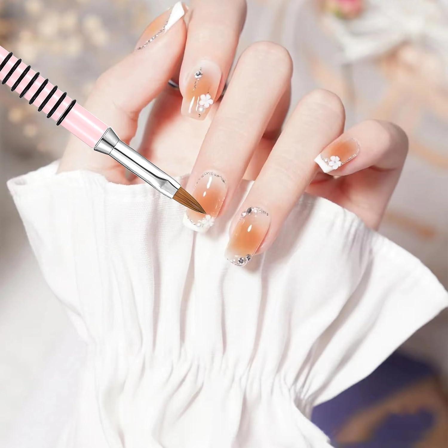 Juego de Pinceles de Uñas Acrílico Prasacco 3D Rosa