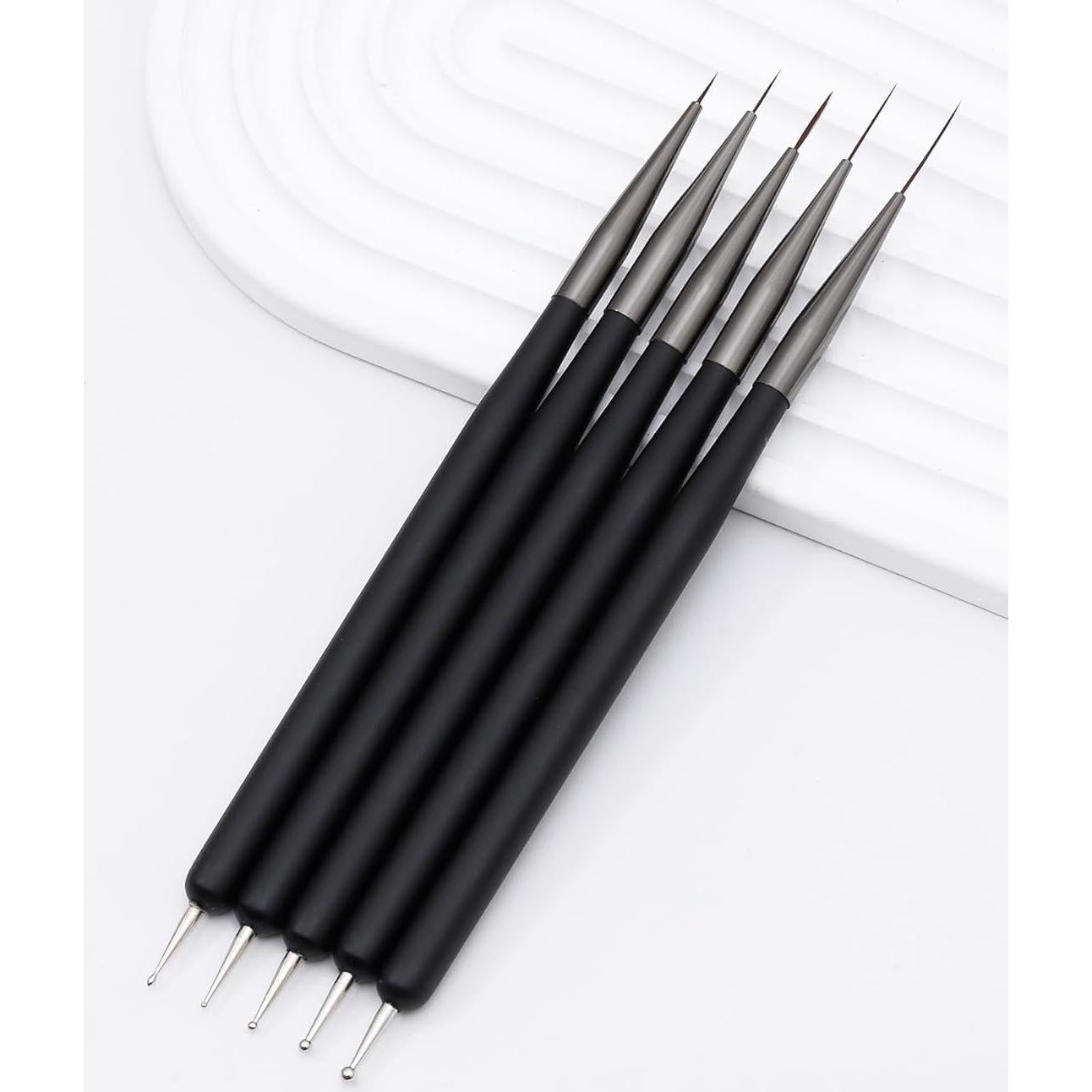 Juego de Pinceles para Arte de Uñas ZEOHBETY 5 Piezas 7-22 mm