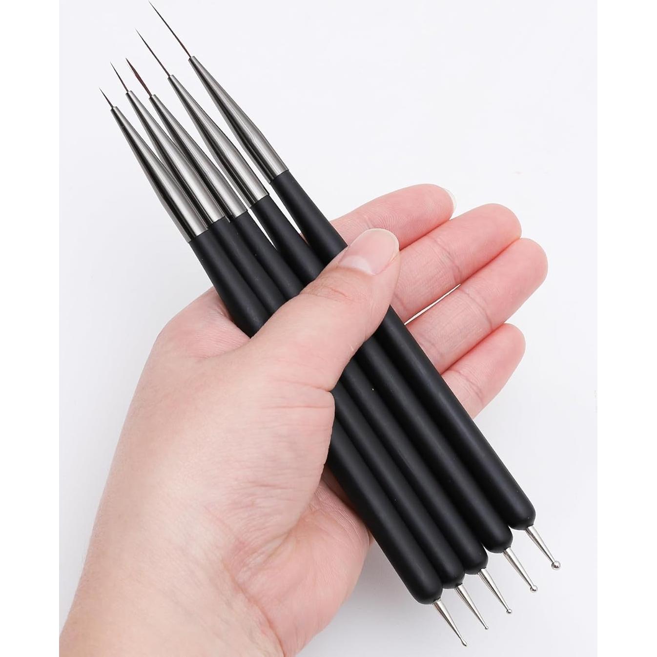 Juego de Pinceles para Arte de Uñas ZEOHBETY 5 Piezas 7-22 mm