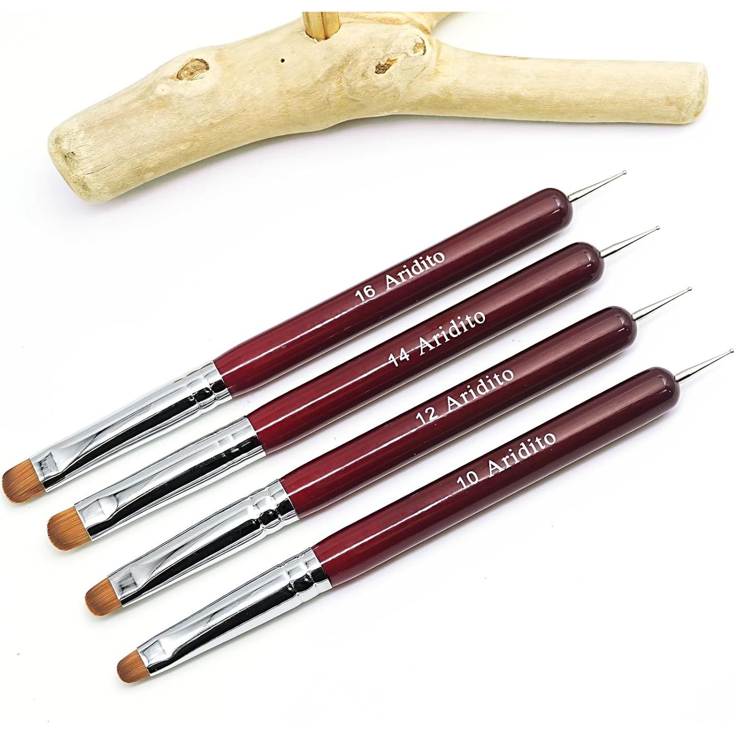 4 Pinceles de Limpieza y Bolígrafos Aridito para Manicura