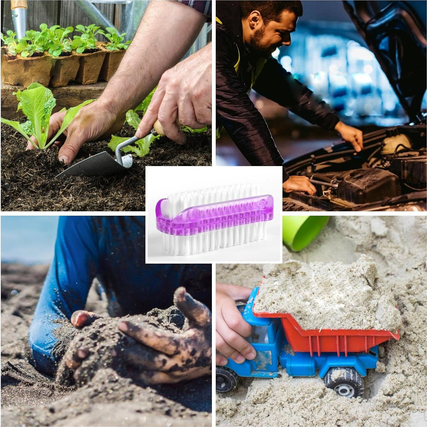 2 Cepillos Limpiadores de Uñas Doble Cara Lasuroa - 8.5cm