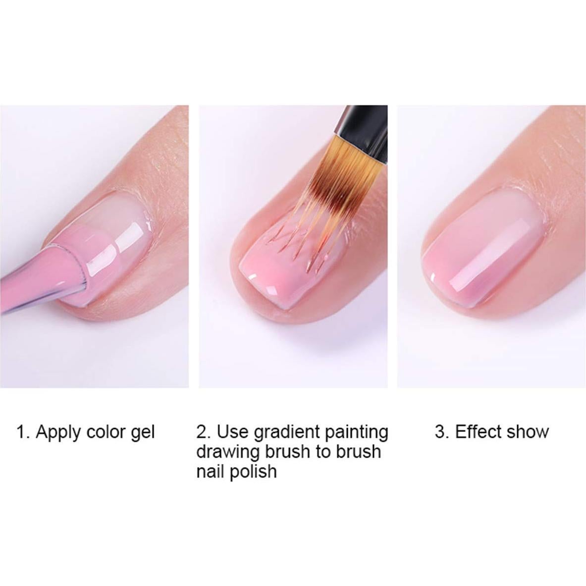 Pincel Ombre para Uñas LWBTOSEE 2PCS Gel UV Alta Calidad