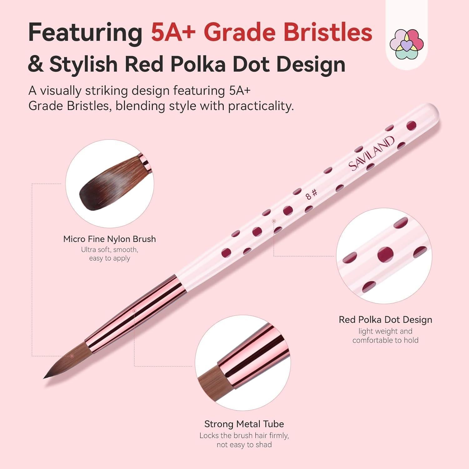 Juego de Pinceles Acrílicos SAVILAND 3PCS Tamaños 8/10/14