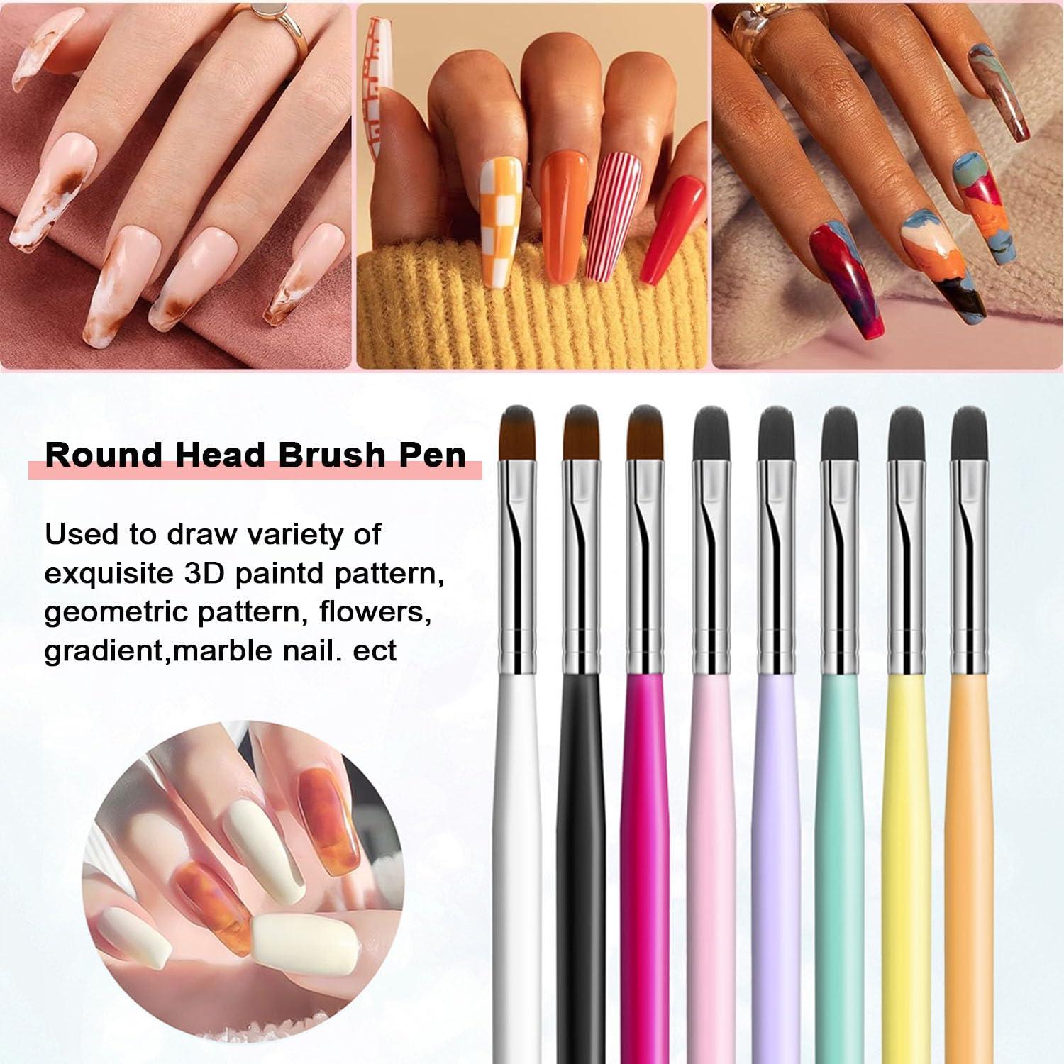 Juego de Pinceles para Arte de Uñas MUSILAN 8PCS Calidad Premium