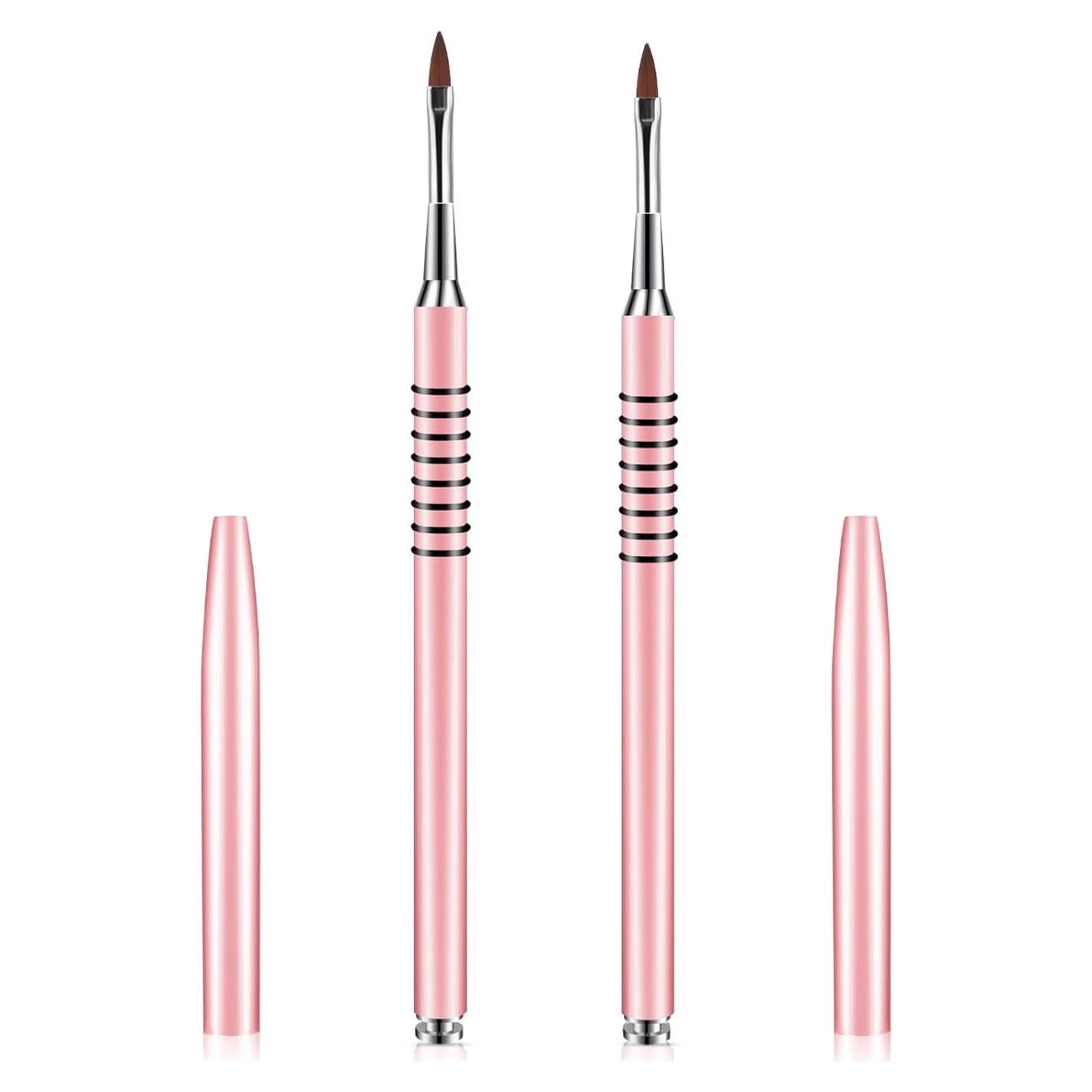 Juego de 2 Pinceles 3D Kolinsky para Uñas Acrílicas #2 y #4