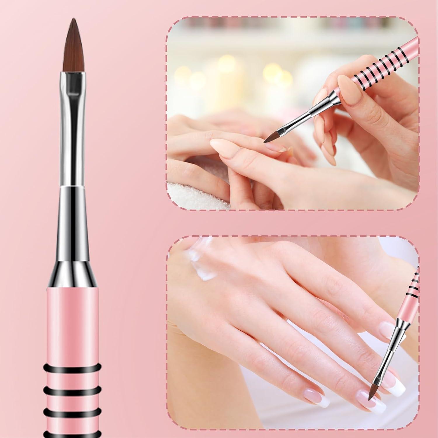 Juego de 2 Pinceles 3D Kolinsky para Uñas Acrílicas #2 y #4