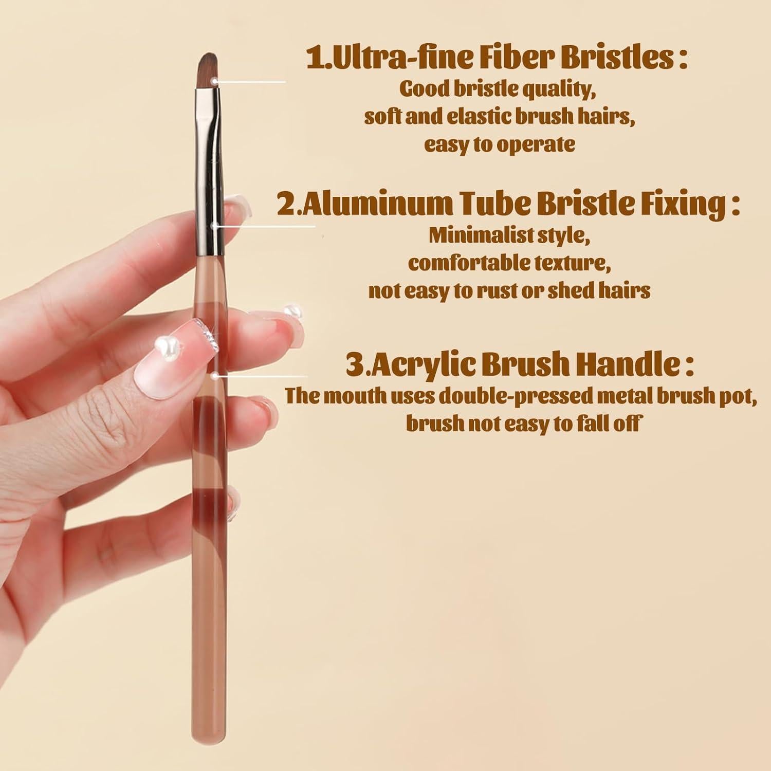 Juego de Pinceles para Uñas Zinmilin - 9 Piezas Acrílico