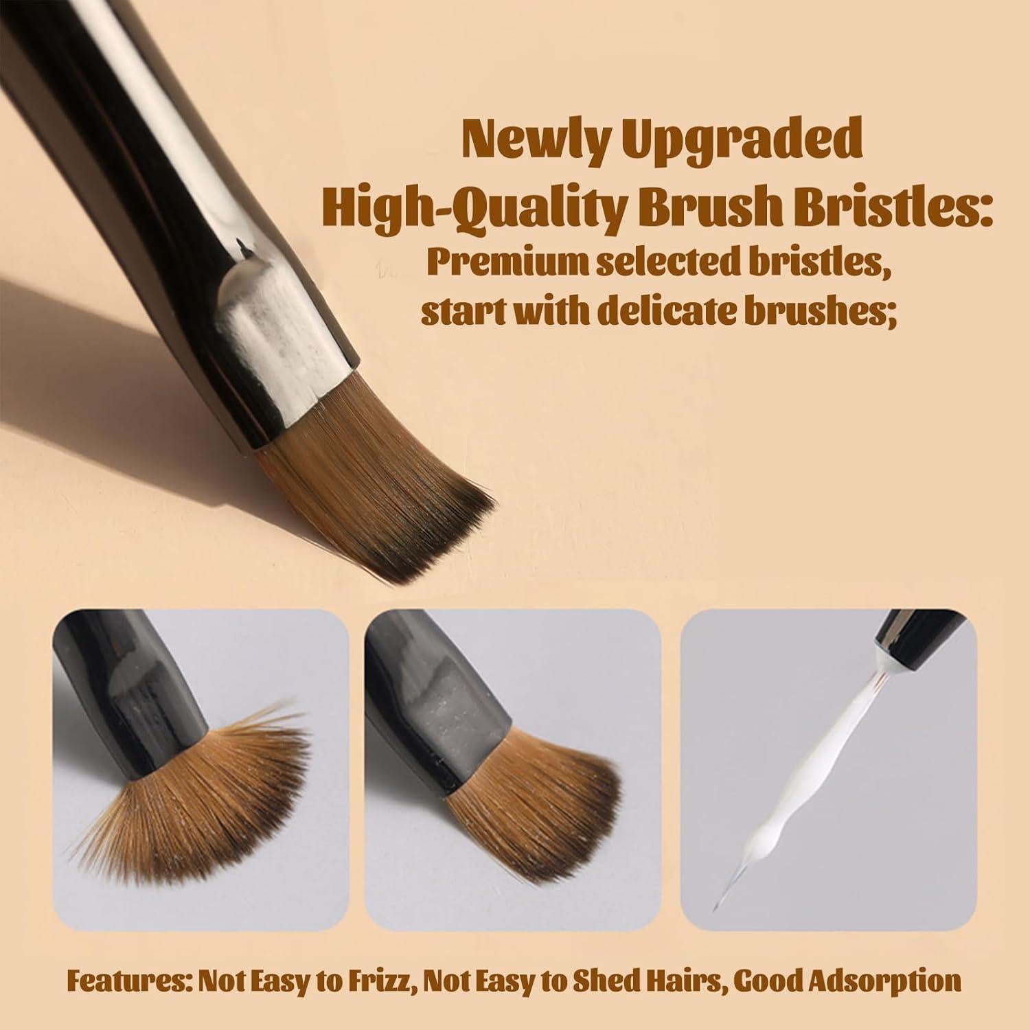 Juego de Pinceles para Uñas Zinmilin - 9 Piezas Acrílico