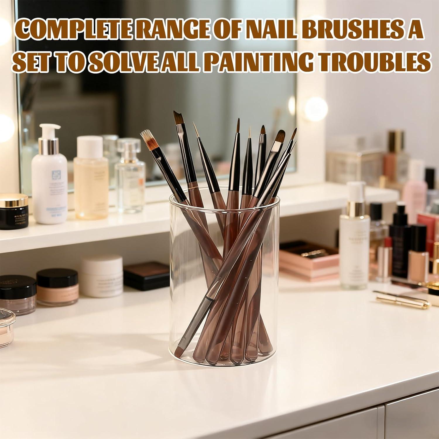 Juego de Pinceles para Uñas Zinmilin - 9 Piezas Acrílico