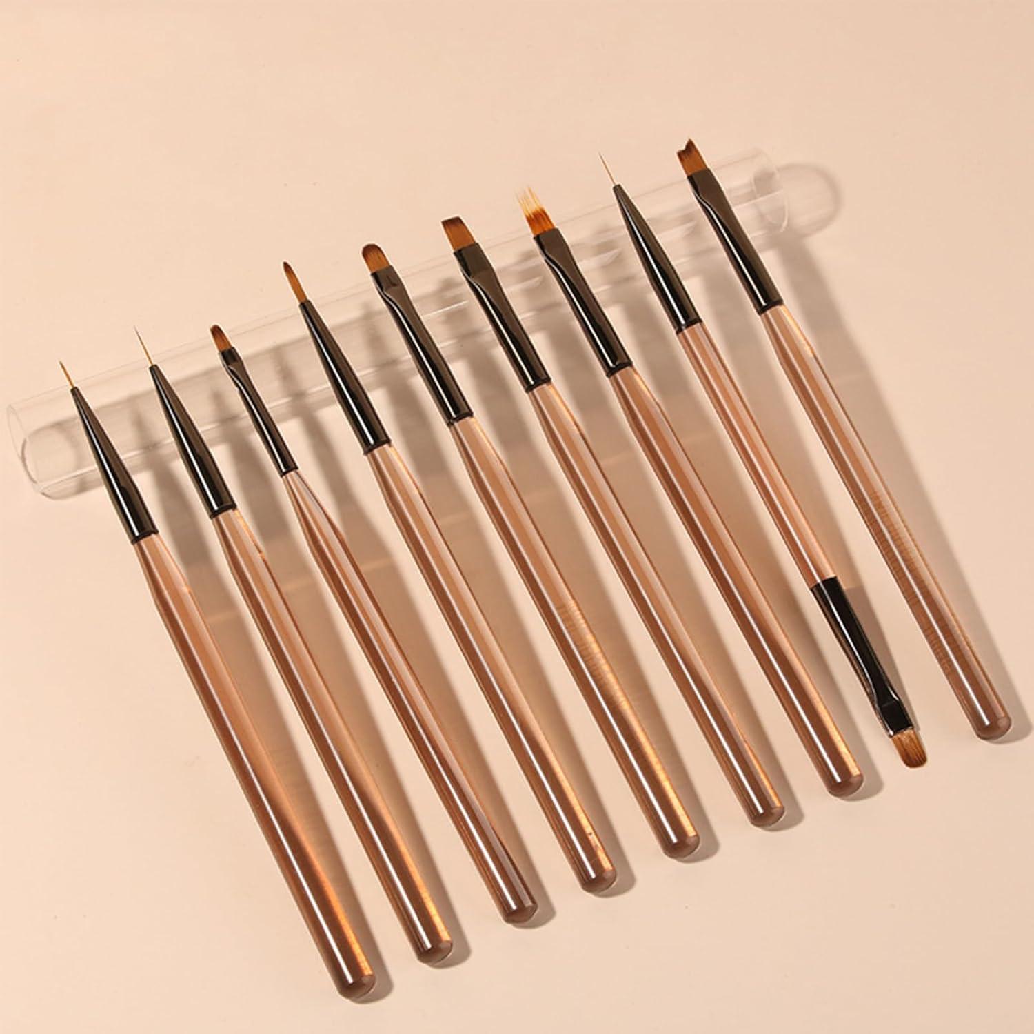 Juego de Pinceles para Uñas Zinmilin - 9 Piezas Acrílico