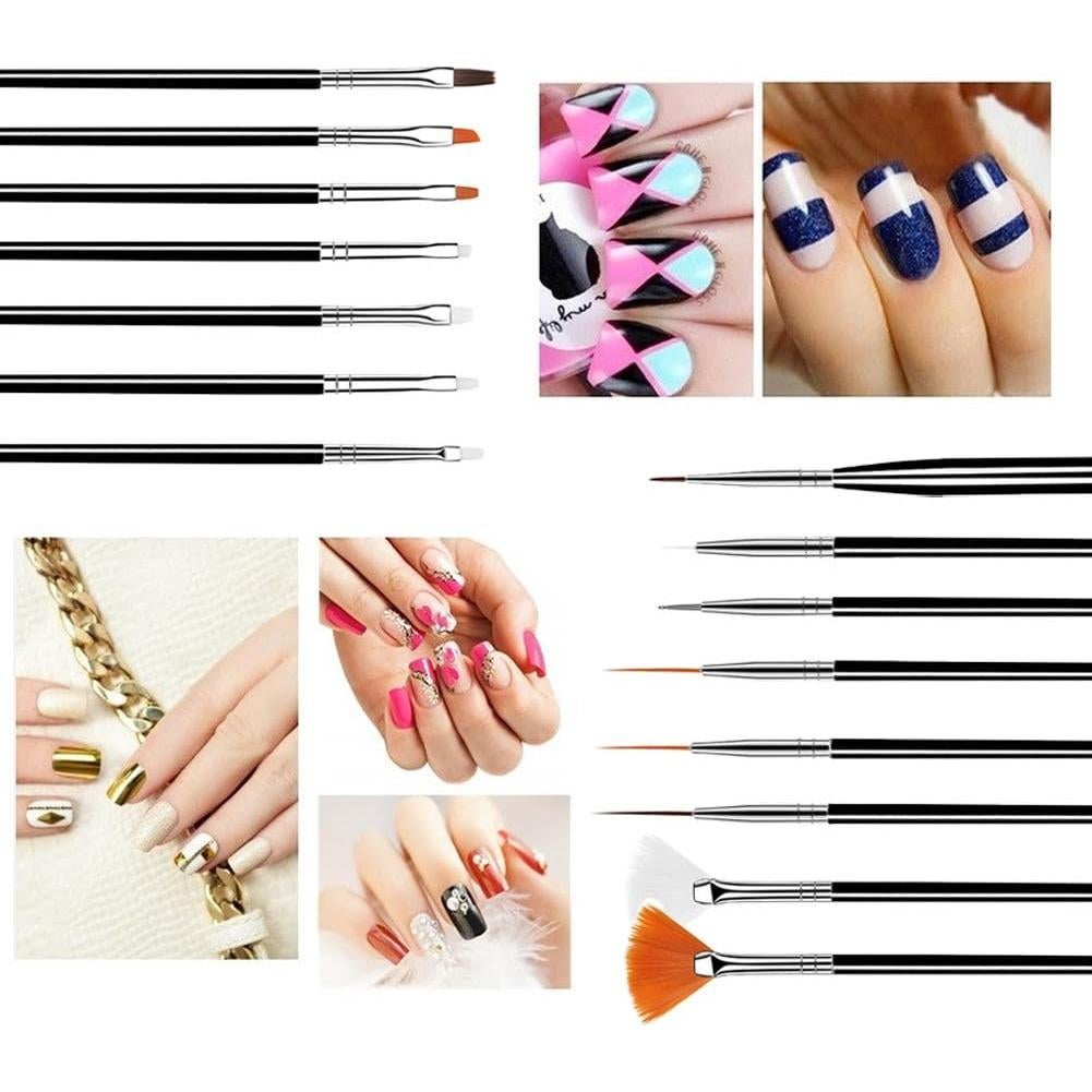 Juego de Herramientas para Uñas FULINJOY 20PCS - Pinceles y Bolígrafos