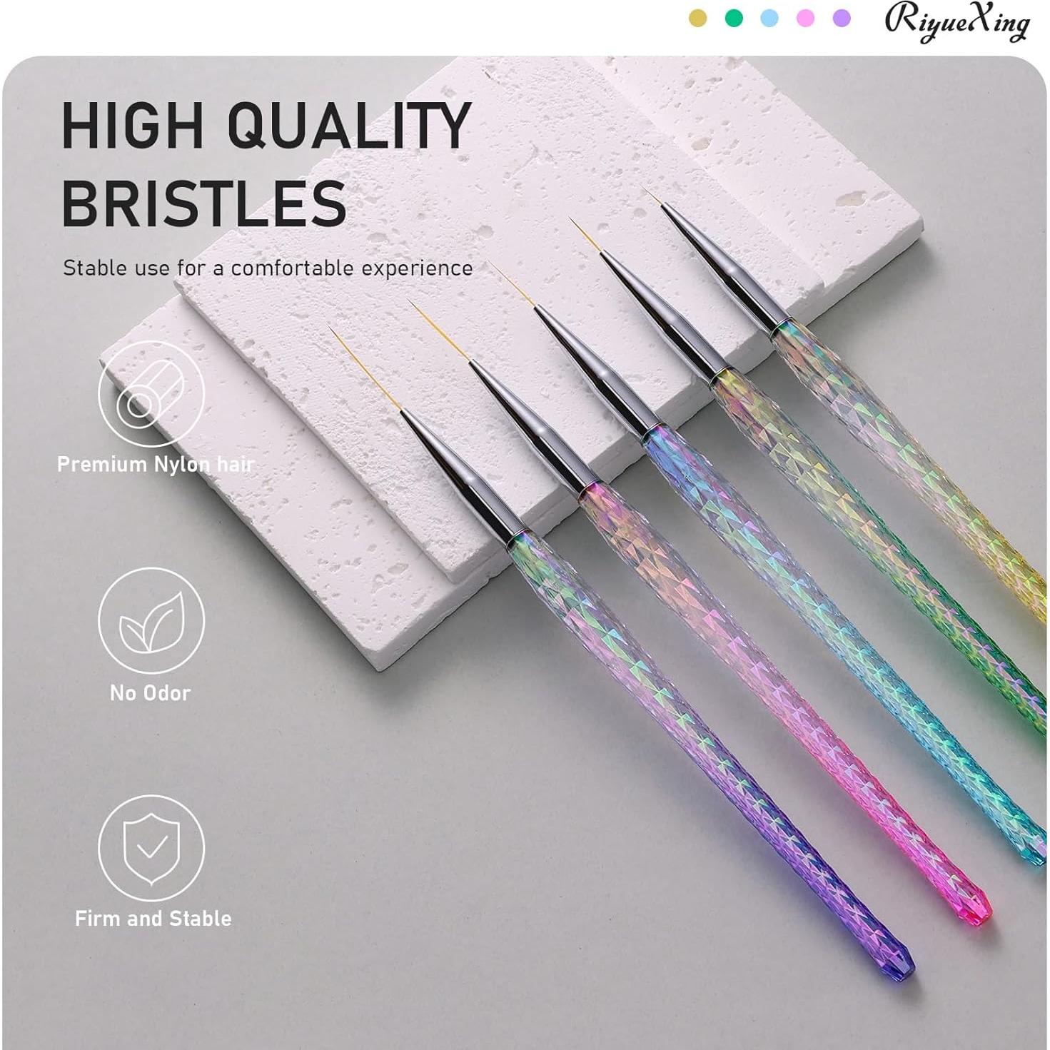 Conjunto de 5 Pinceles de Arte de Uñas RIYUEXING - Tamaños 7 a 25mm