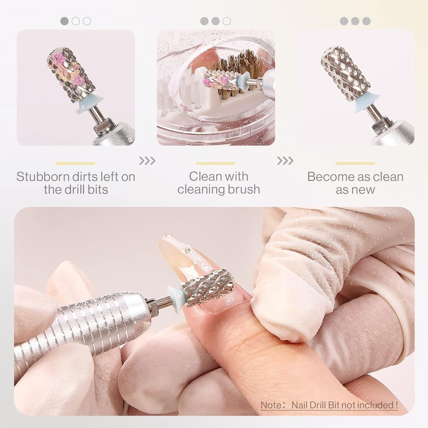 Cepillo Limpiador de Brocas de Uñas MelodySusie - Blanco