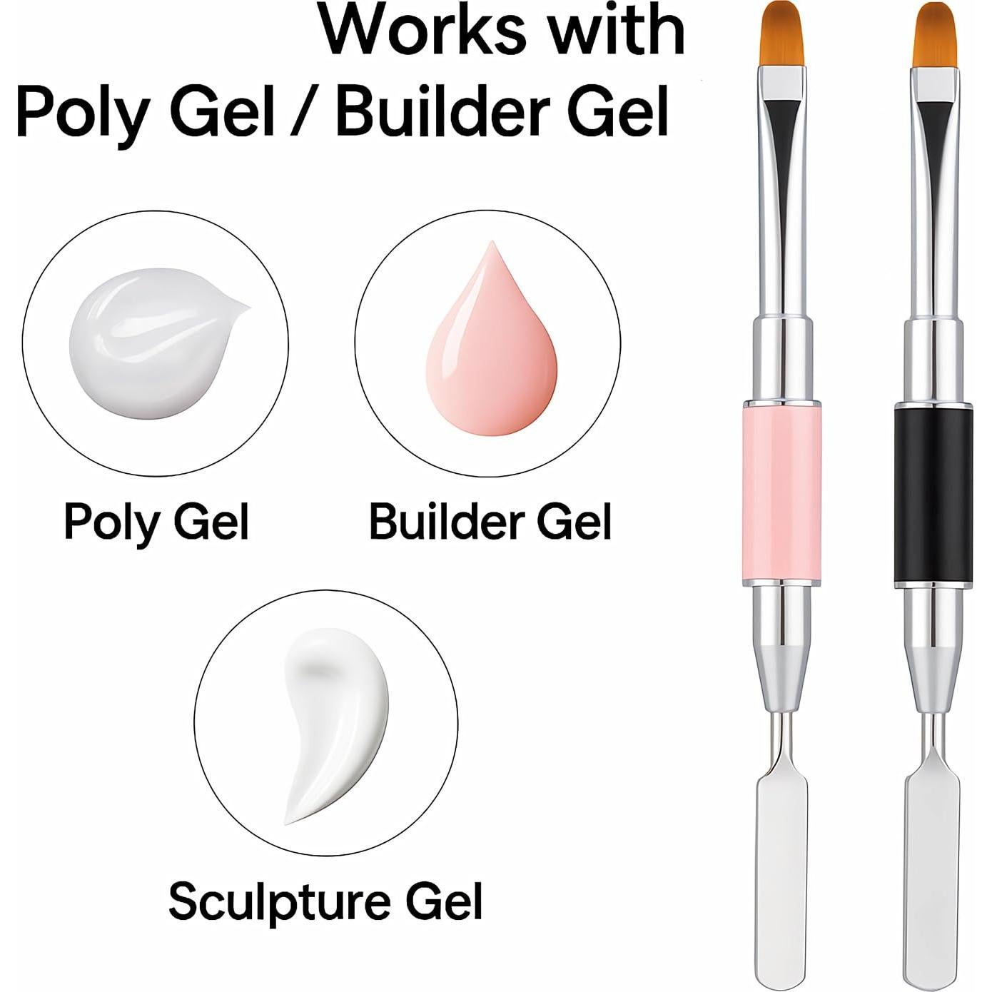 Juego de Pinceles de Uñas Doble Punta JEONEKID 2 Piezas