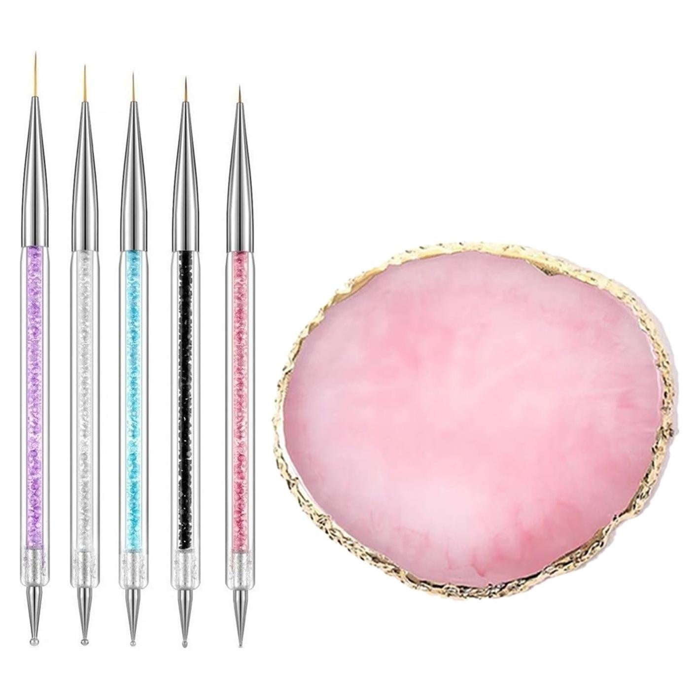 Kit de Arte de Uñas FULINJOY con Paleta y 5 Pinceles