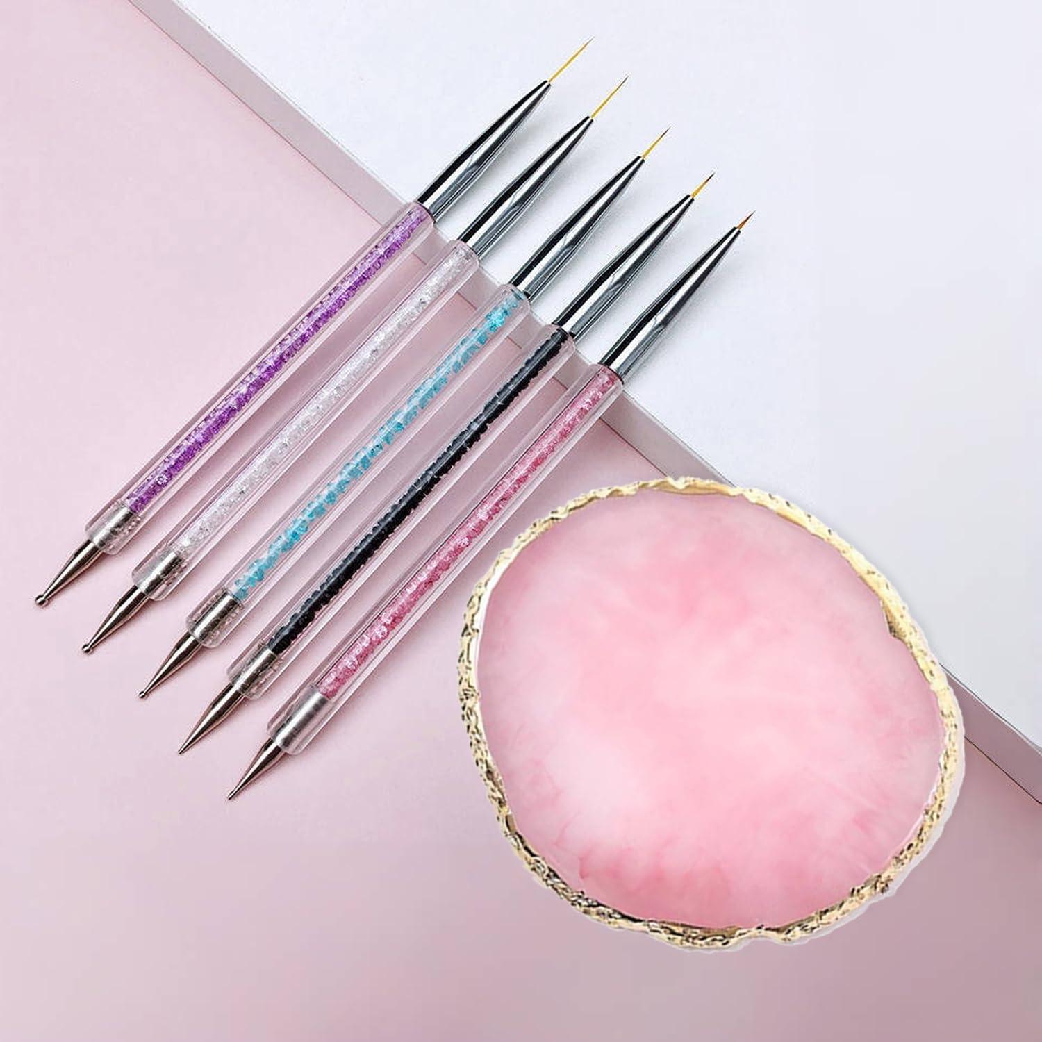 Kit de Arte de Uñas FULINJOY con Paleta y 5 Pinceles