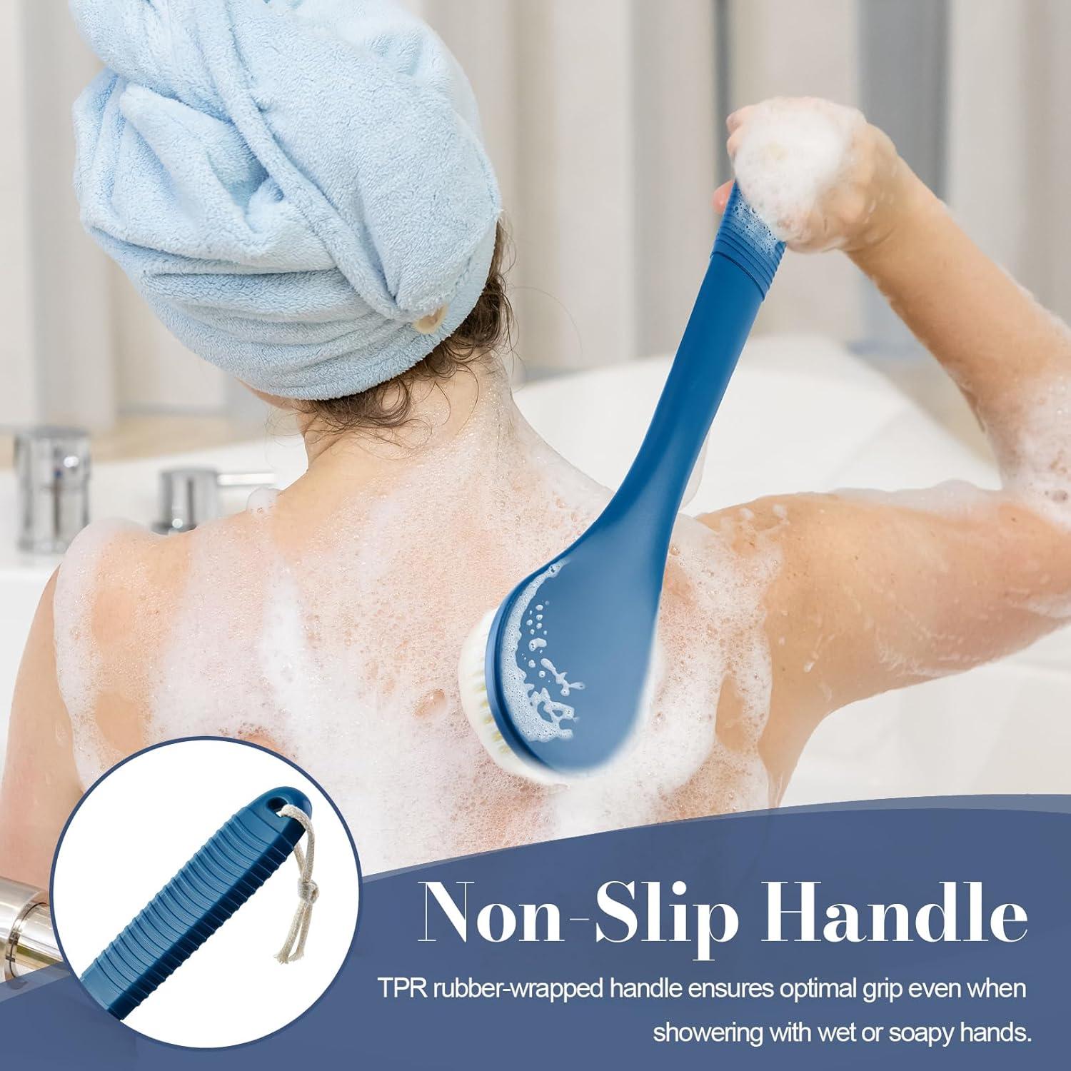 Esfregador de Espalda VANZAVANZU 43 cm Antideslizante Azul Marino