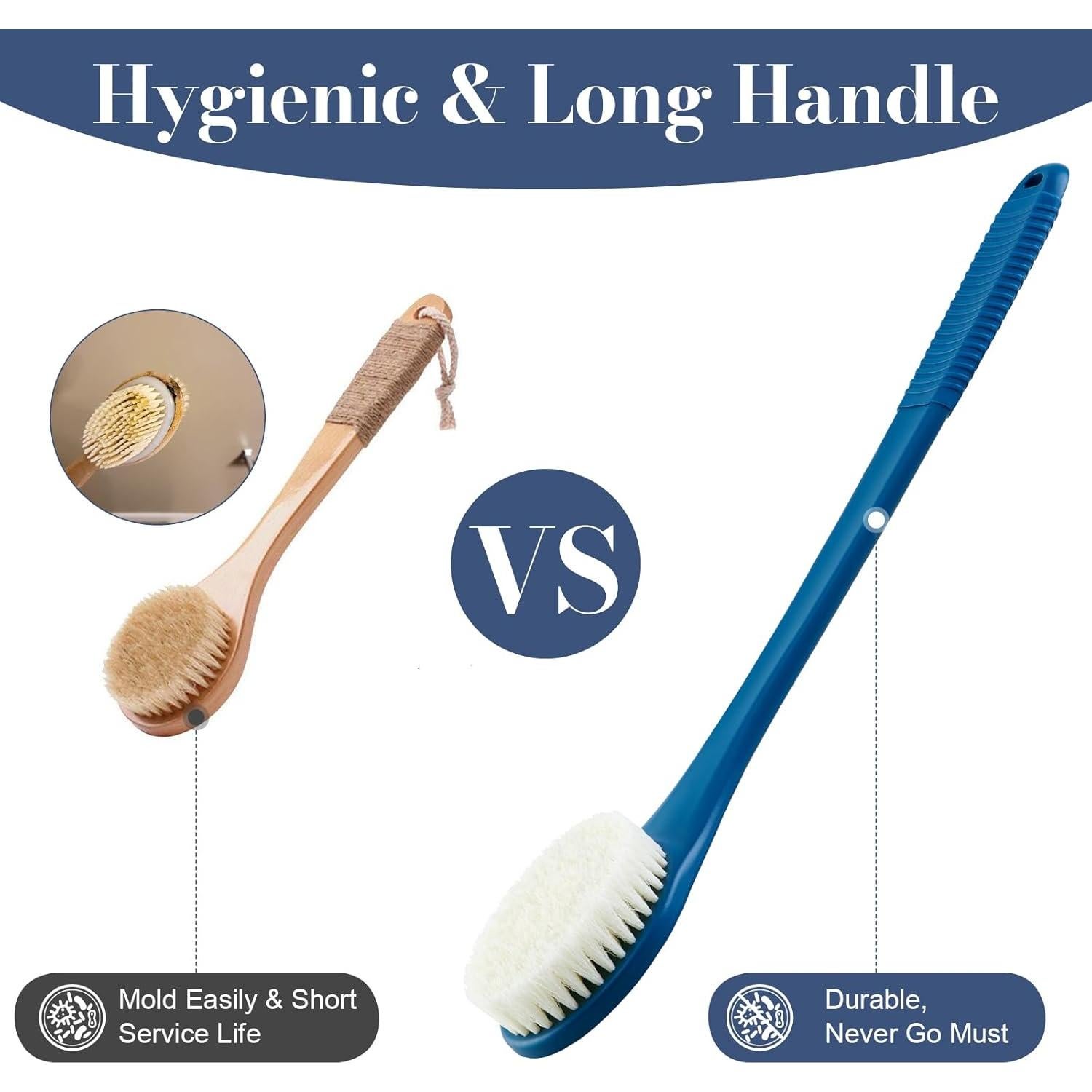 Esfregador de Espalda VANZAVANZU 43 cm Antideslizante Azul Marino