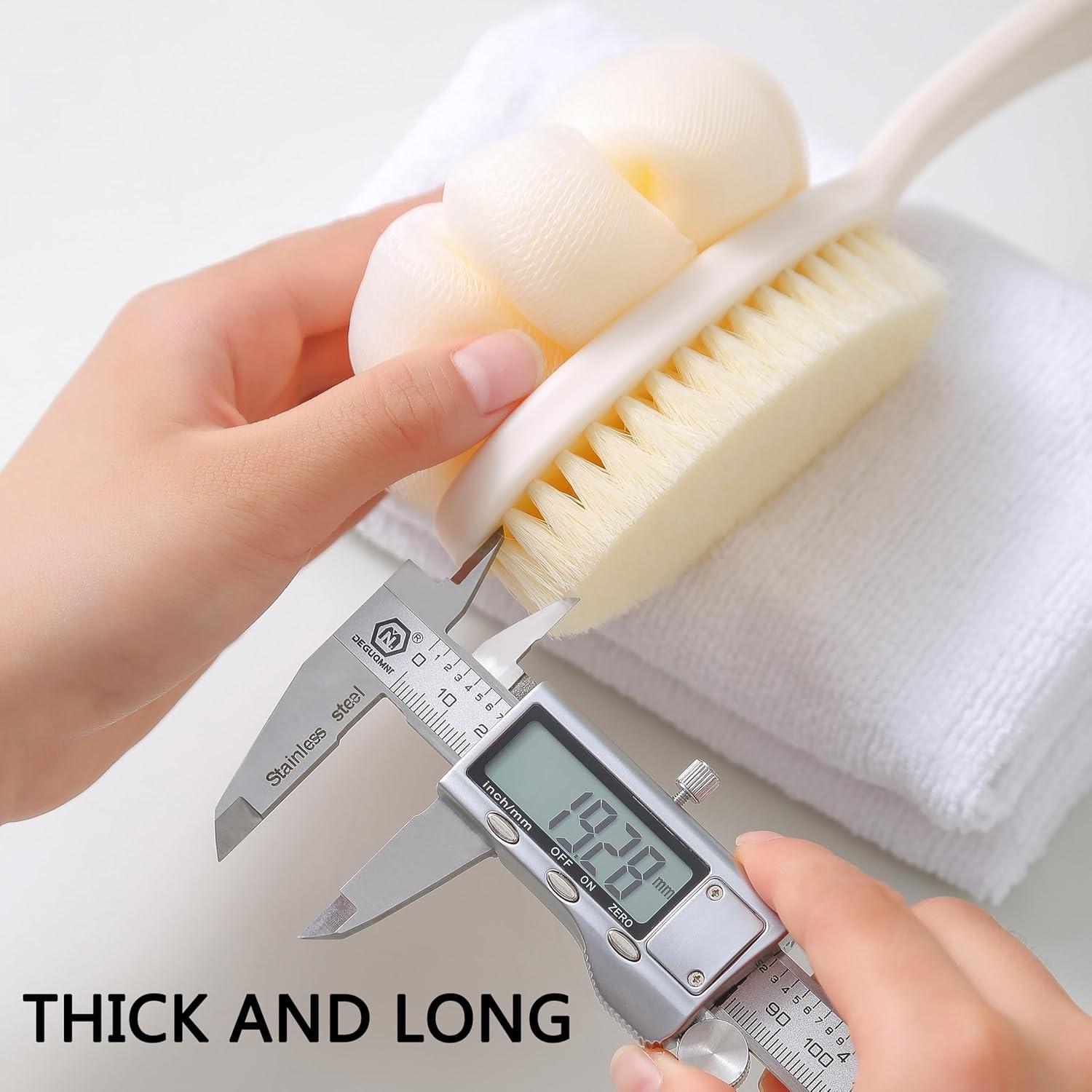 Cepillo de Cuerpo con Lufa y Mango Curvo Antideslizante Gris