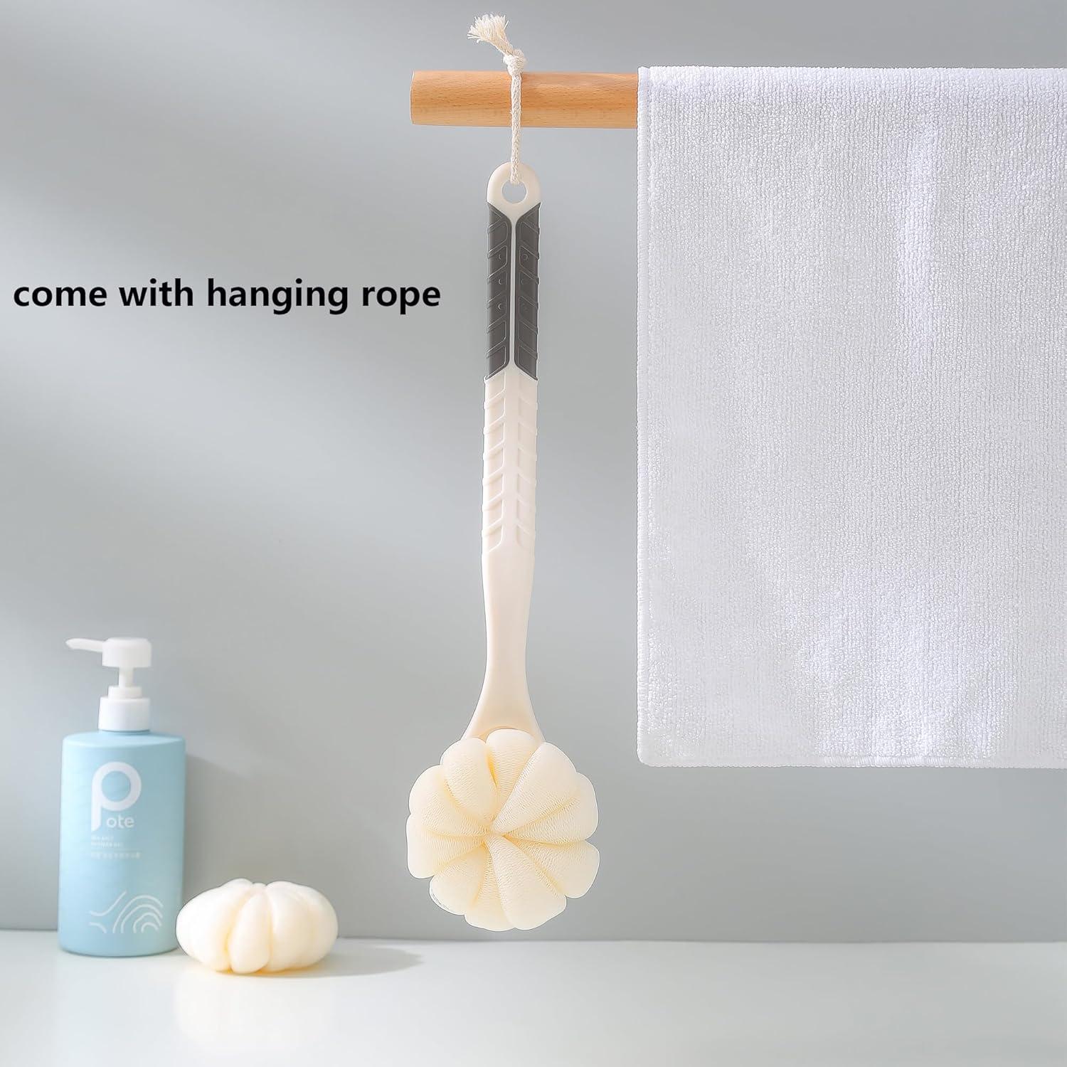 Cepillo de Cuerpo con Lufa y Mango Curvo Antideslizante Gris