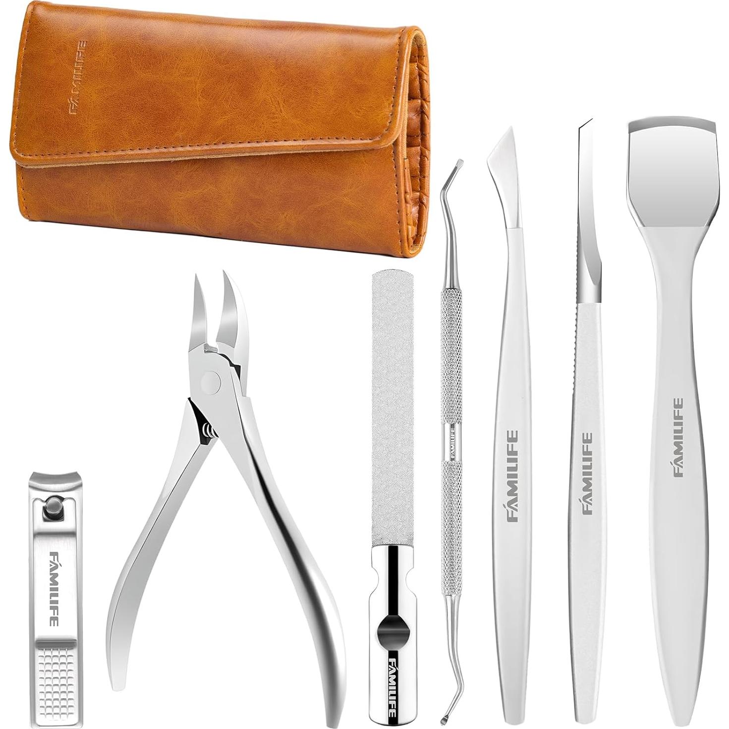 Kit de Pedicura Profesional Famlife 7 Piezas Acero Inoxidable