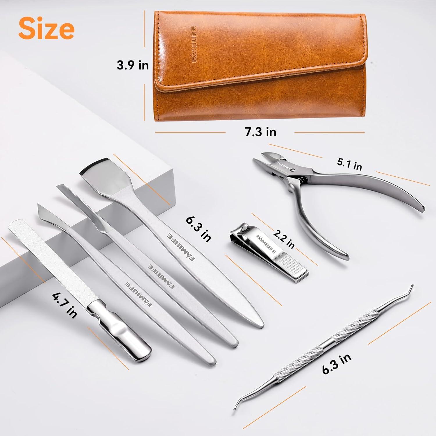 Kit de Pedicura Profesional Famlife 7 Piezas Acero Inoxidable