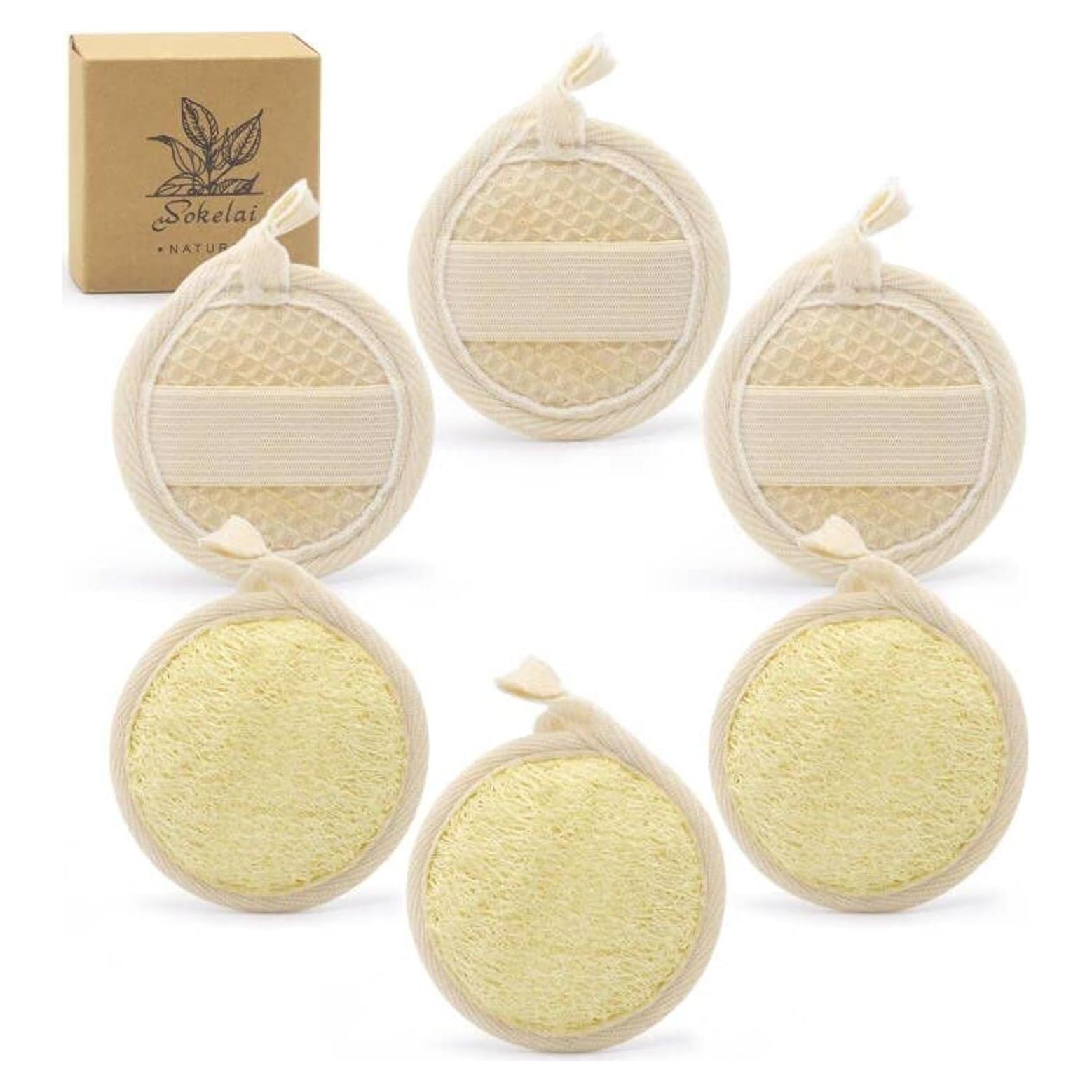 Esponjas Exfoliantes de Lufa Natural Welcomly - Paquete de 6