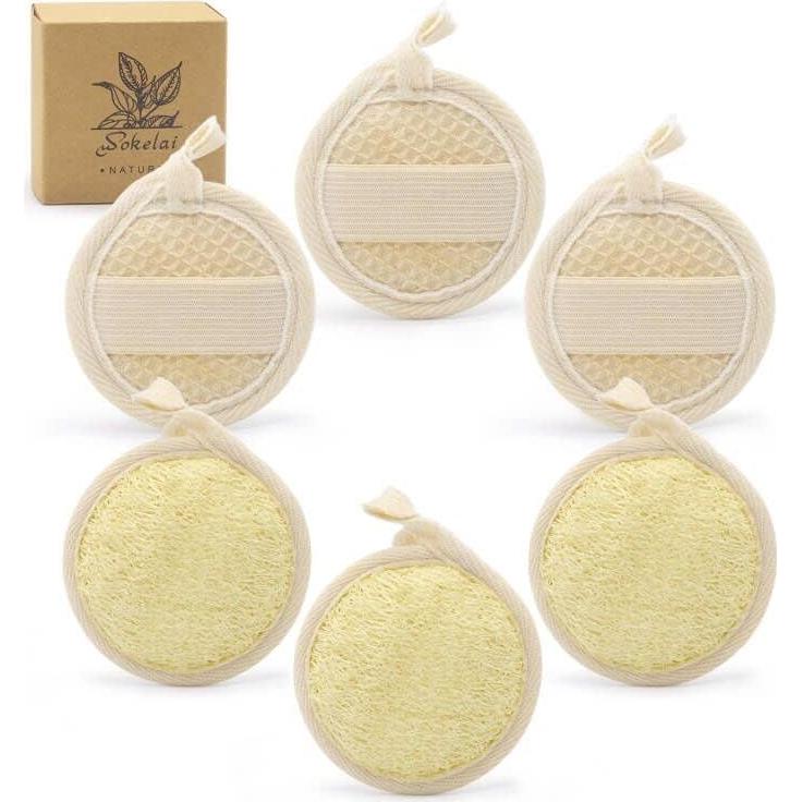 Esponjas Exfoliantes de Lufa Natural Welcomly - Paquete de 6