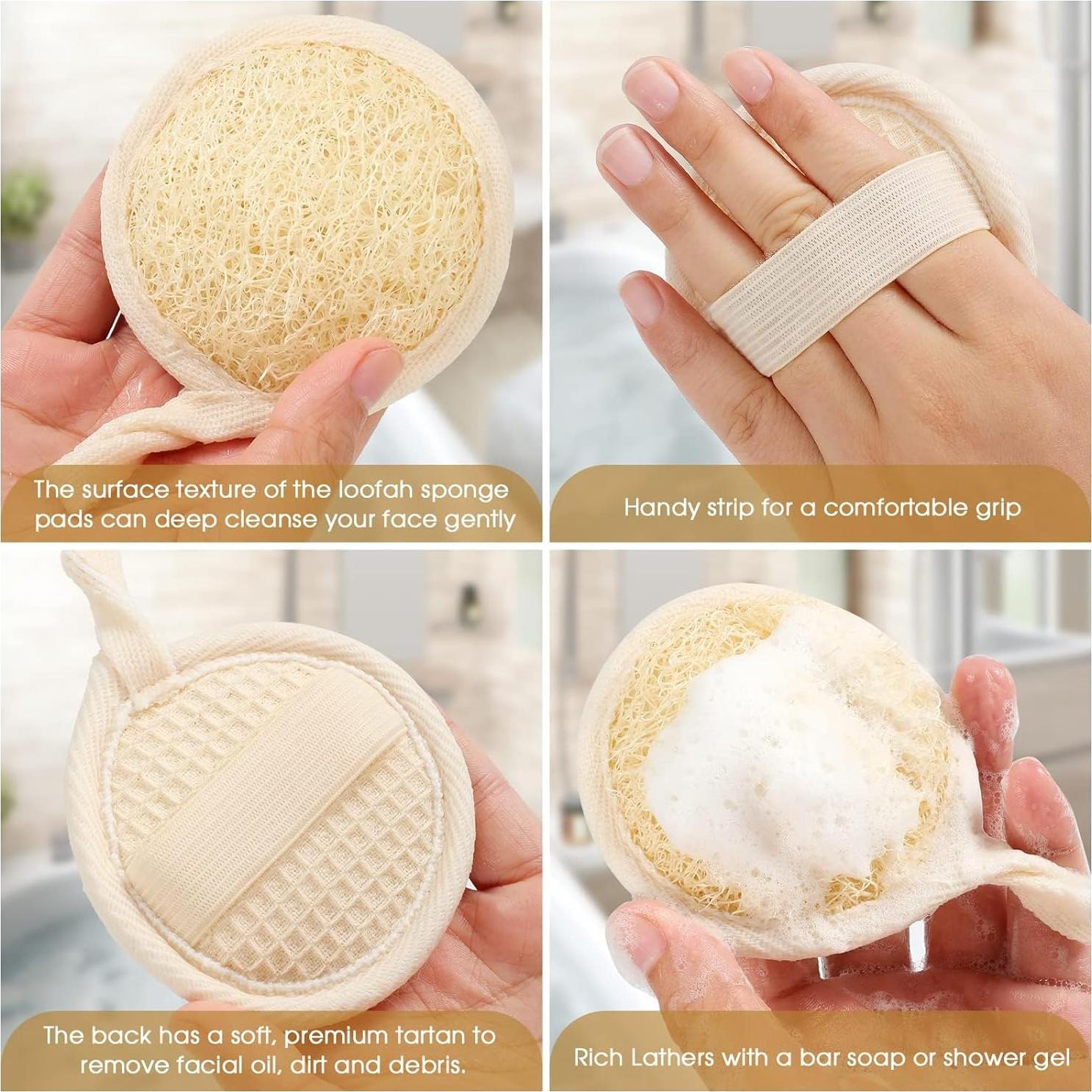 Esponjas Exfoliantes de Lufa Natural Welcomly - Paquete de 6