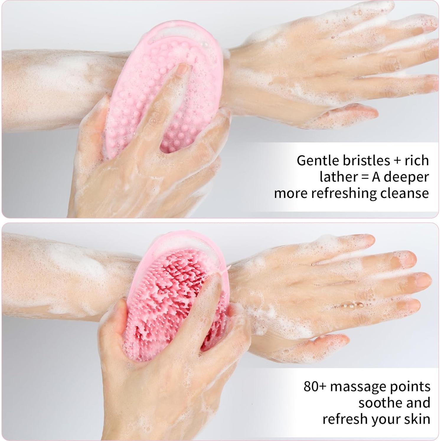 Paquete de 2 Exfoliadores Corporales de Silicona Soarvita - Negro y Rosa