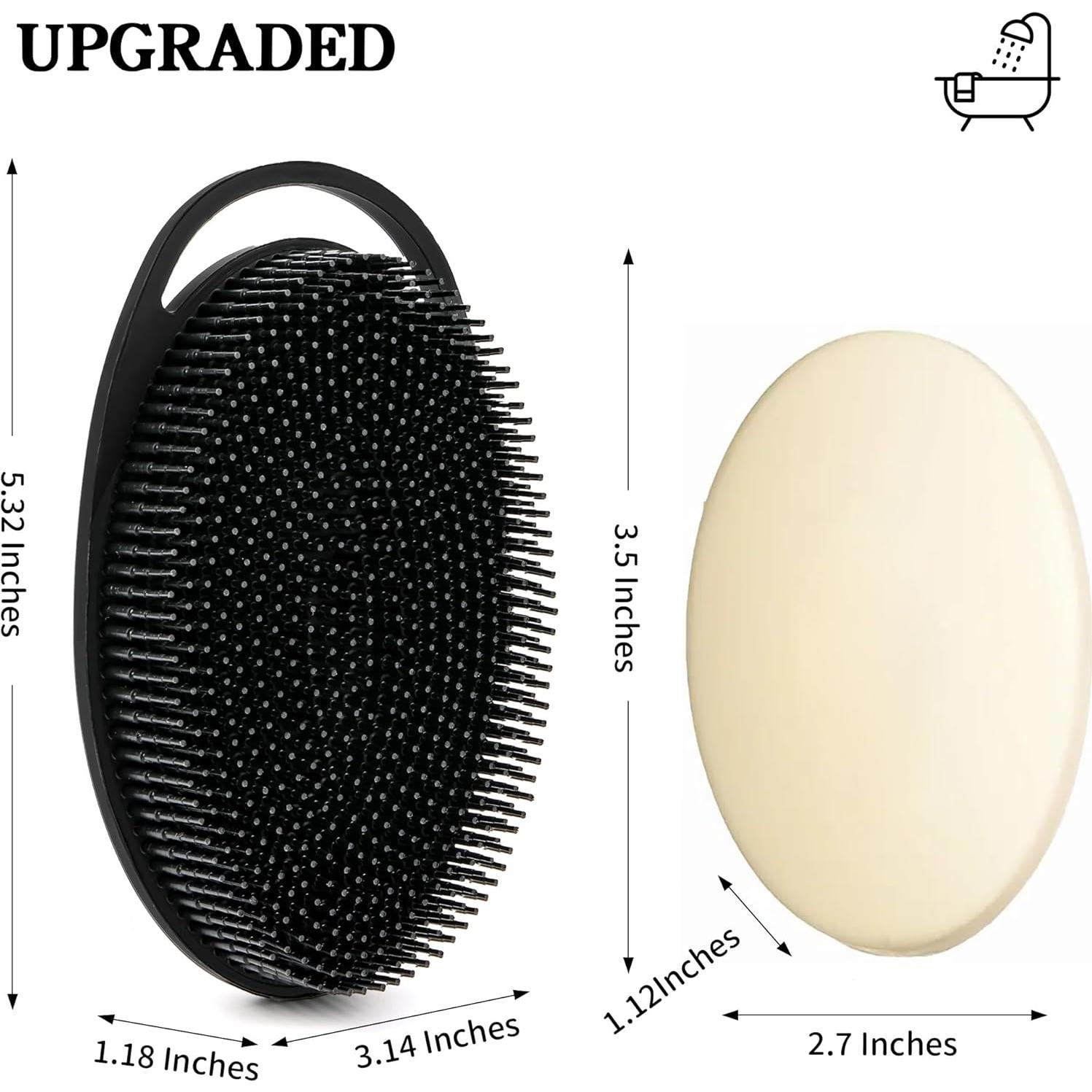 Paquete de 2 Exfoliadores Corporales de Silicona Soarvita - Negro y Rosa