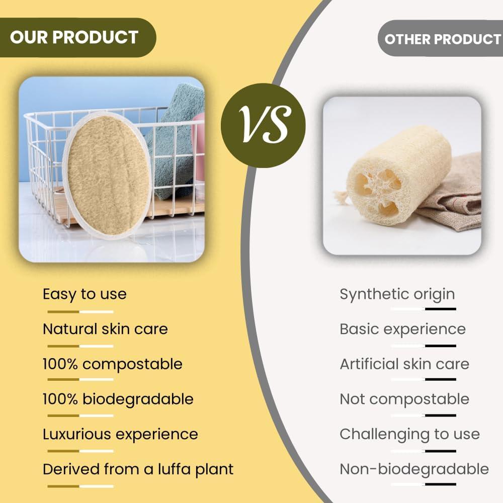 Esponja de Lufa Natural Kuenst 14.5x10cm Ecológica 2 Piezas