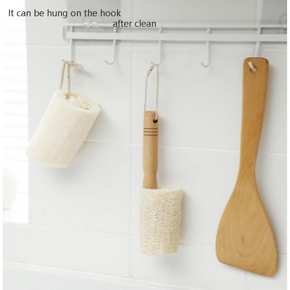 Lufa Natural Exfoliante con Mango de Madera REVGOZU 24cm