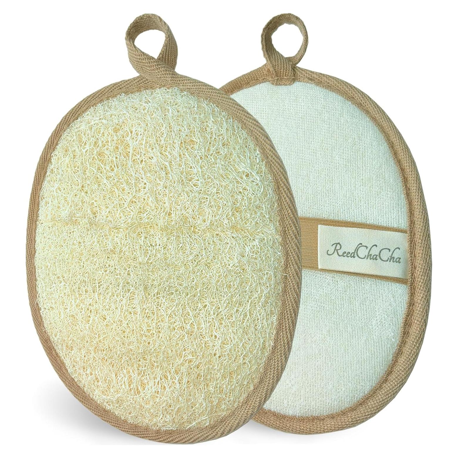 Esponja de Lufa Natural Exfoliante ReedChacha - Paquete de 2