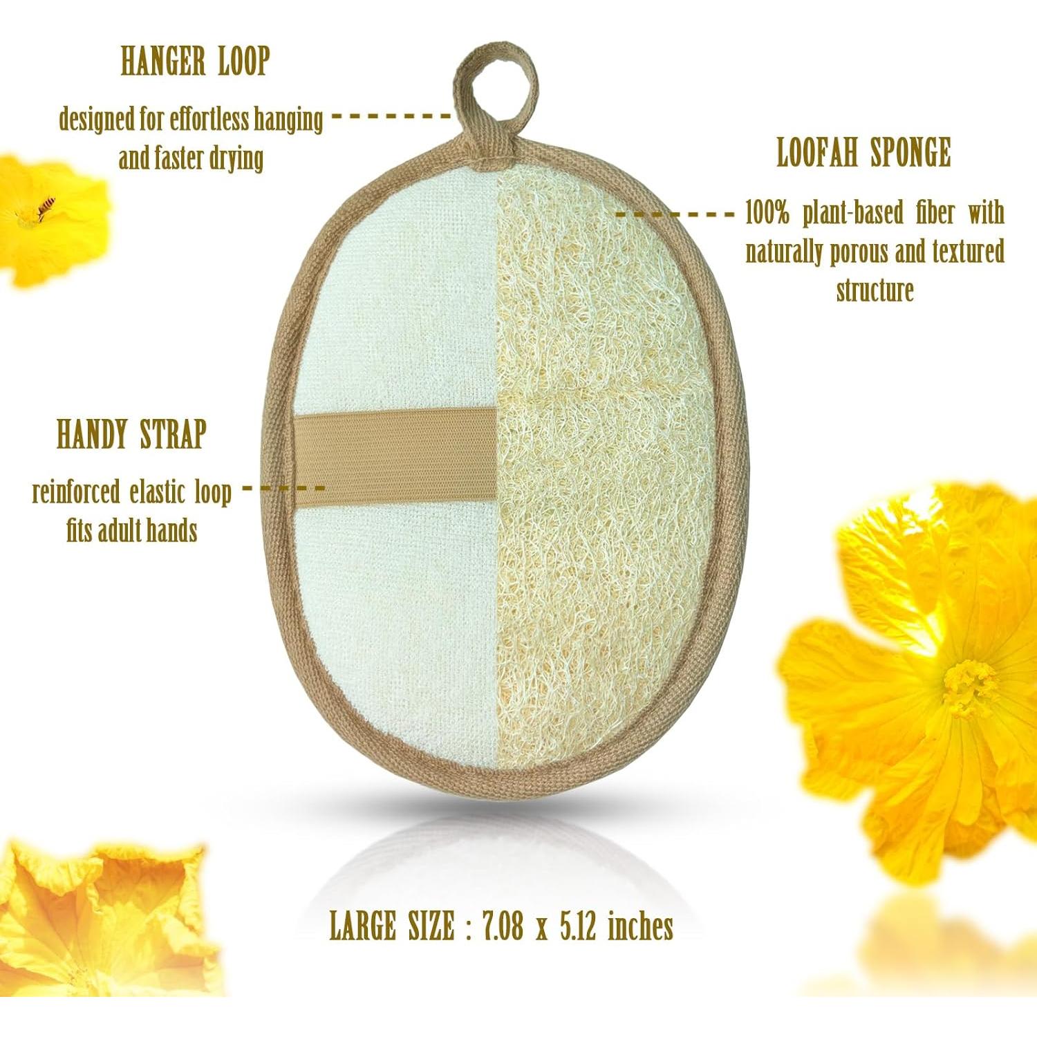 Esponja de Lufa Natural Exfoliante ReedChacha - Paquete de 2