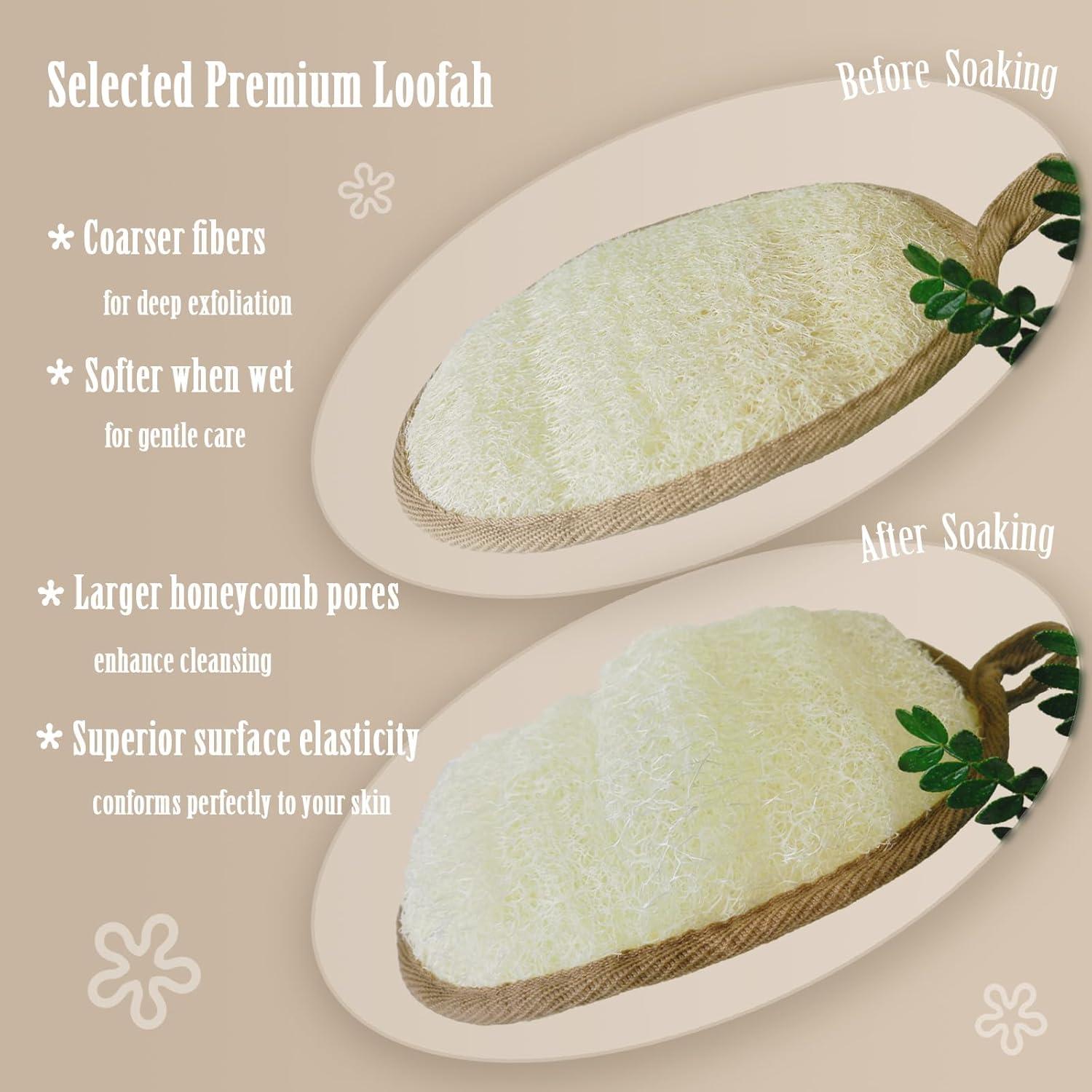 Esponja de Lufa Natural Exfoliante ReedChacha - Paquete de 2