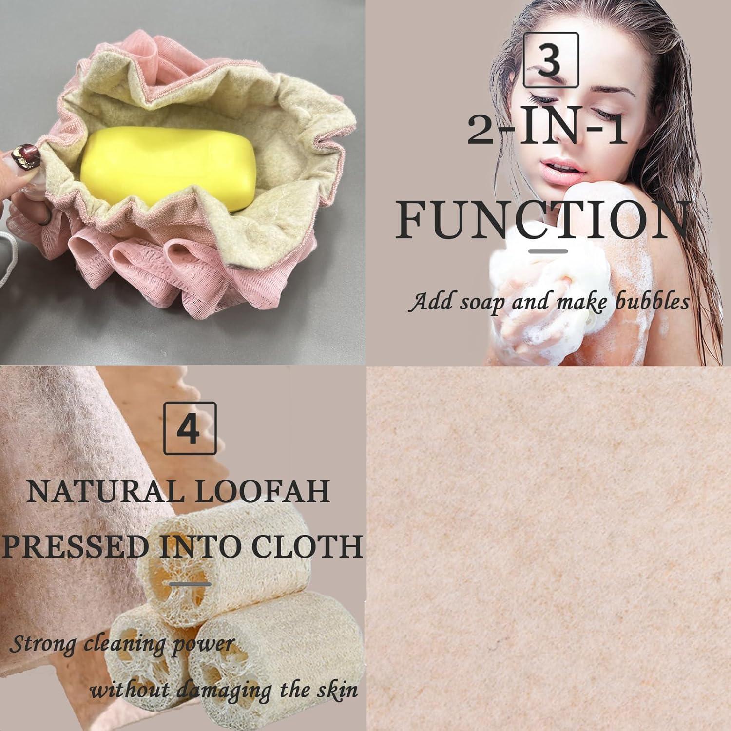 Combo Esponja Loofah Natural y Toalla 2 en 1 WBXZIXN