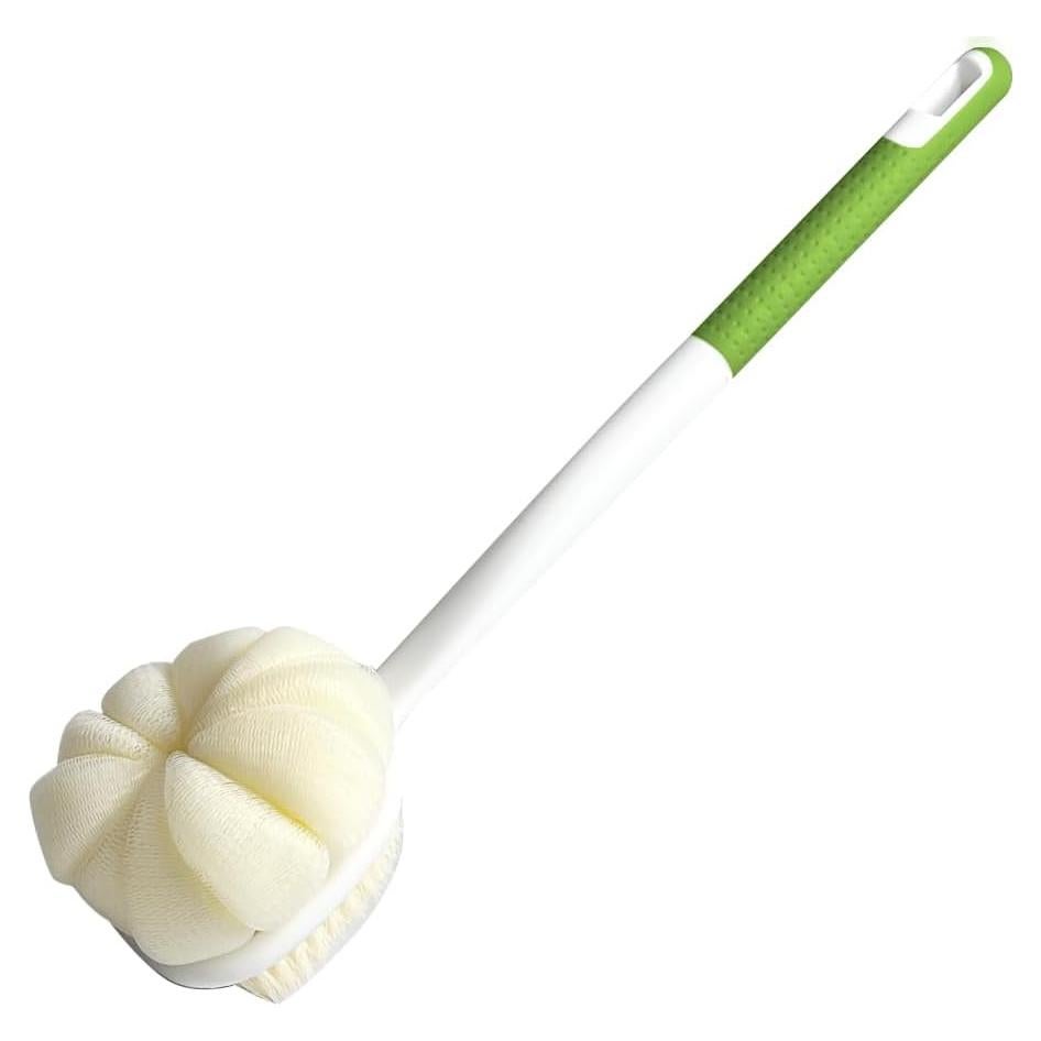 Cepillo de Ducha OHOO Doble Cara con Mango Largo Verde