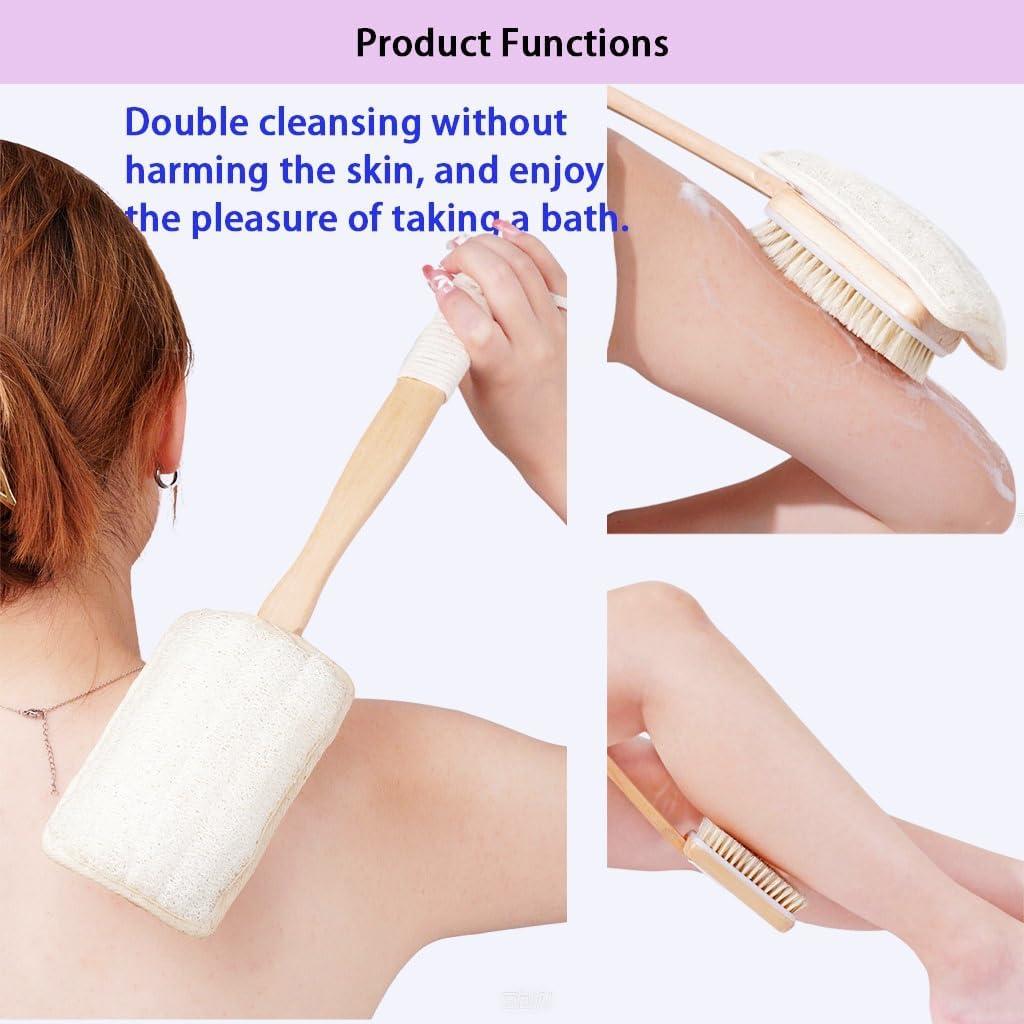 Cepillo de Ducha 2 en 1 SHENGZHENFUSHI con Lufa y Cerda