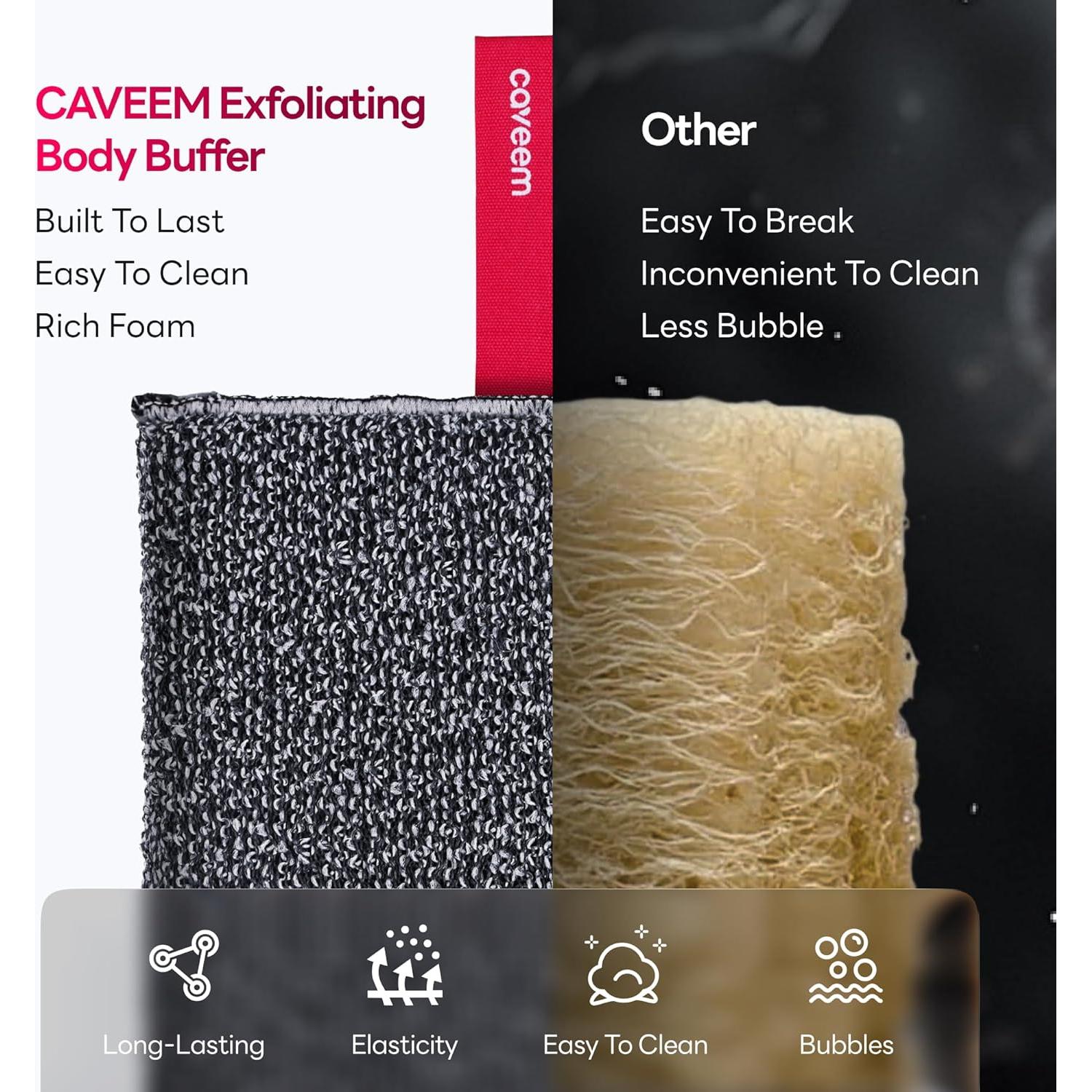 Esponja Exfoliante Corporal Caveem Doble Textura 2 Piezas