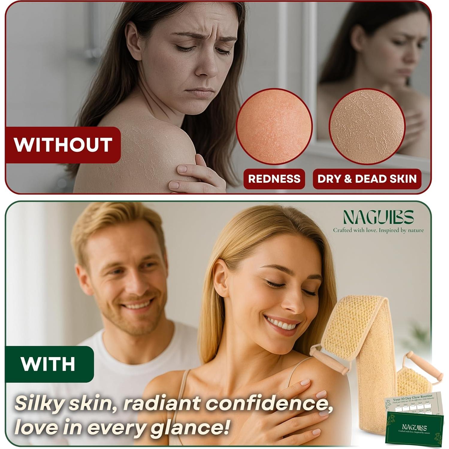 Esponja de Loofah Natural Egipcia 2 en 1 con Mango Exfoliante