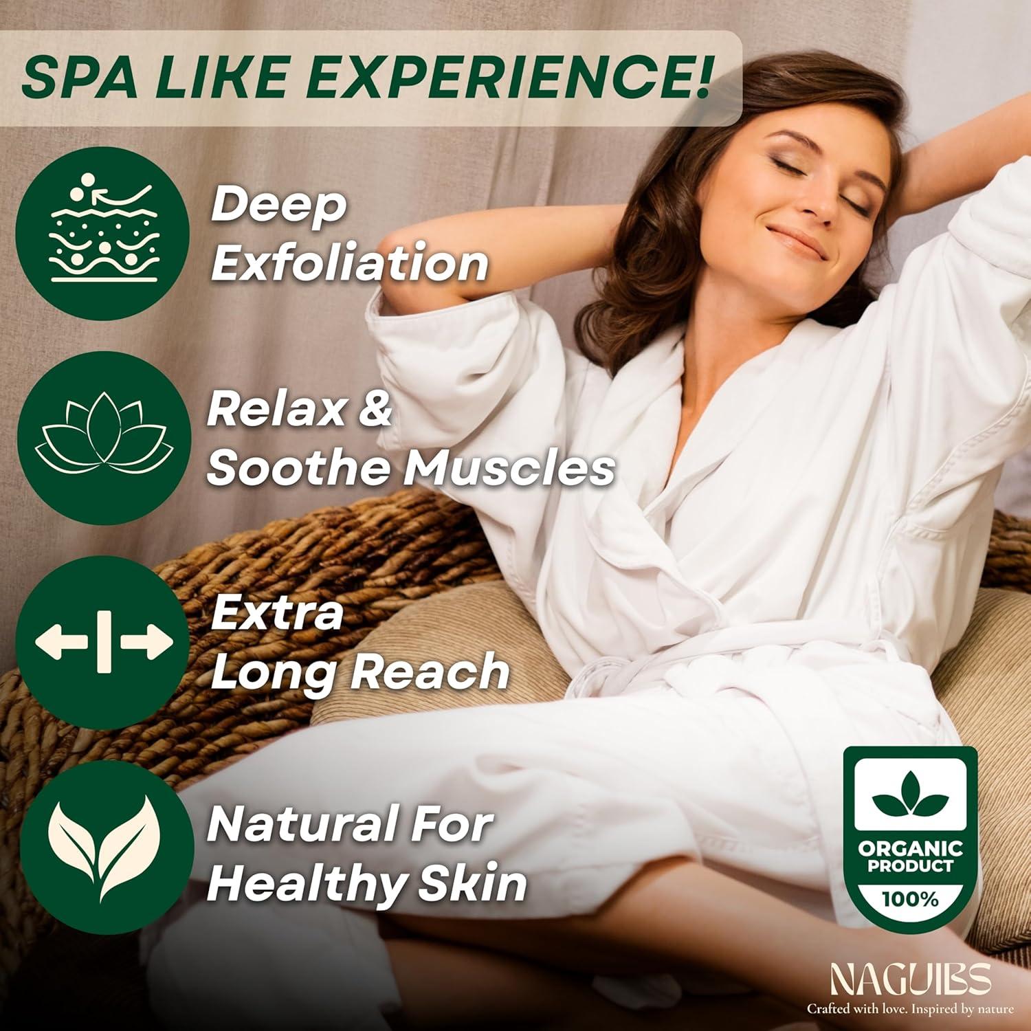 Esponja de Loofah Natural Egipcia 2 en 1 con Mango Exfoliante