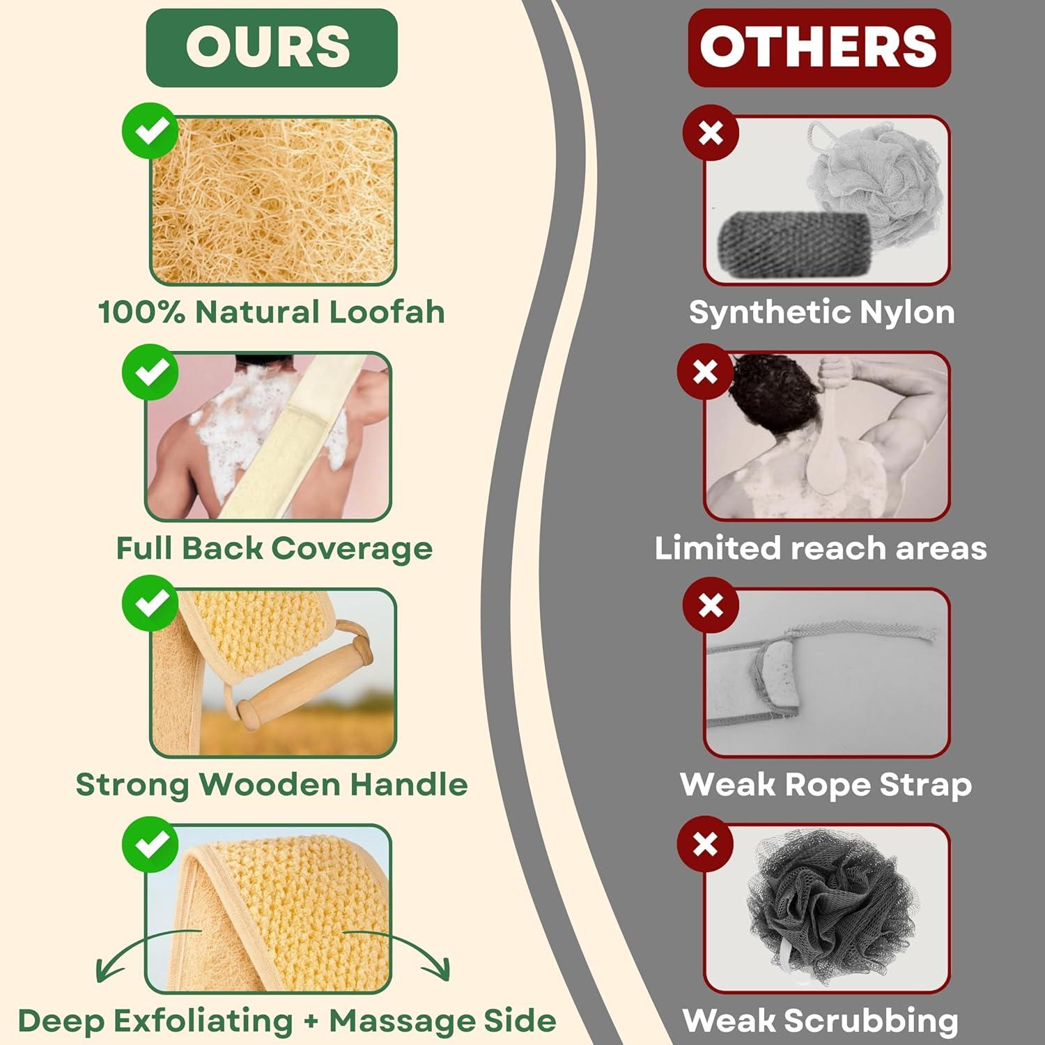 Esponja de Loofah Natural Egipcia 2 en 1 con Mango Exfoliante